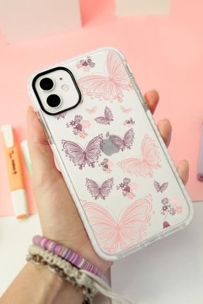 Iphone 11 Uyumlu Butterfly Kelebek Tasarımlı Beyaz Lup Telefon Kılıfı ip11luptrdn1237