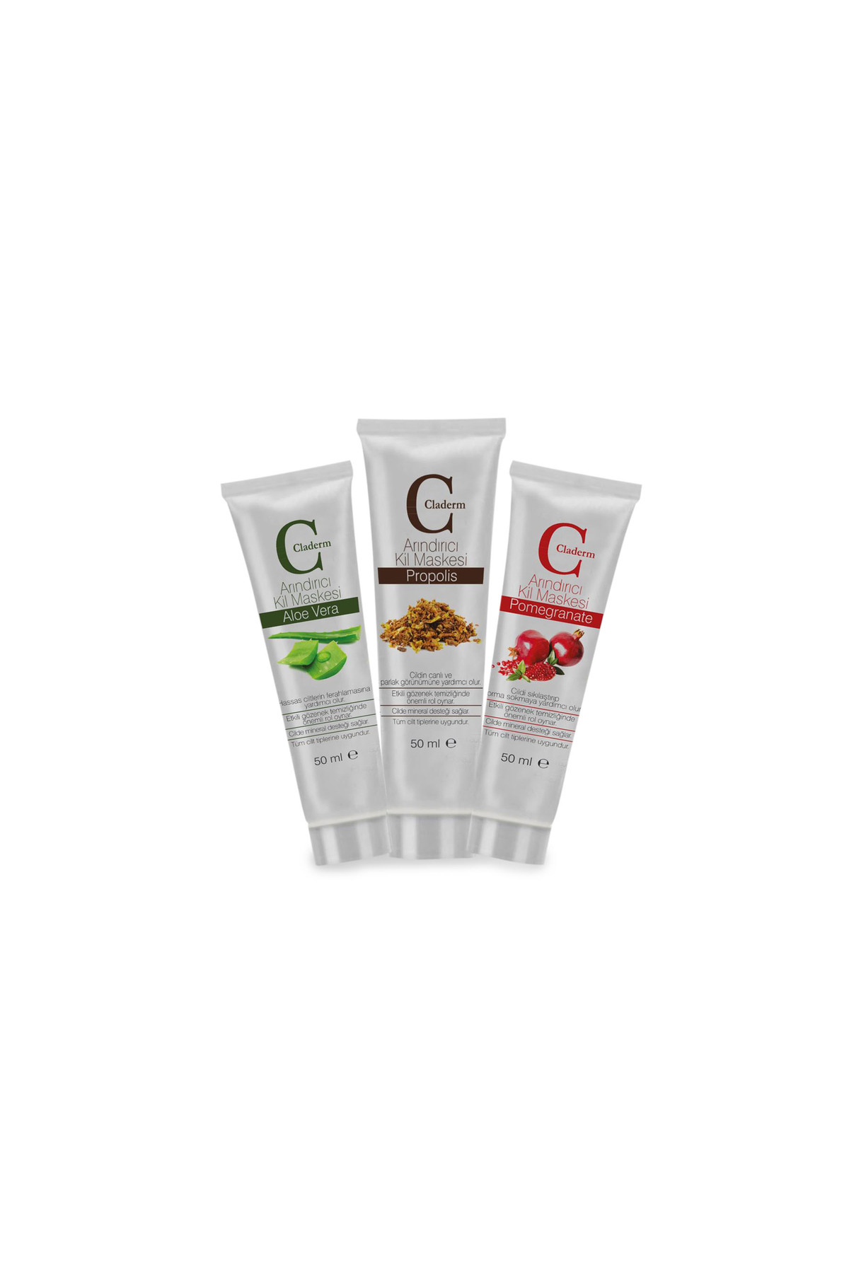 Claderm 50ml 3'lü (Aloe Vera-Propolis-Pomegranate) Avantaj Paketi — 8806698514943
