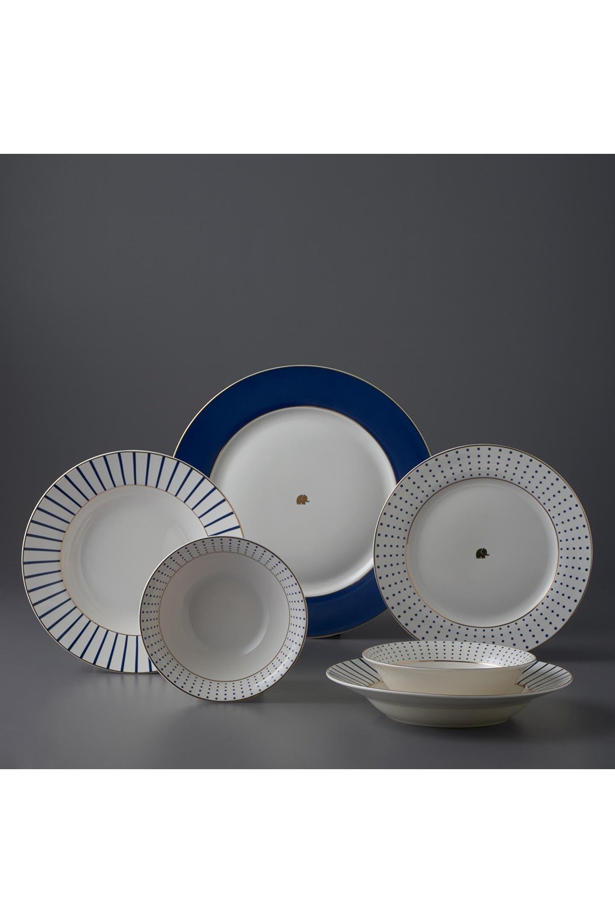 Jumbo Navy 24 Parça 6 Kişilik Yemek Takımı Mavi