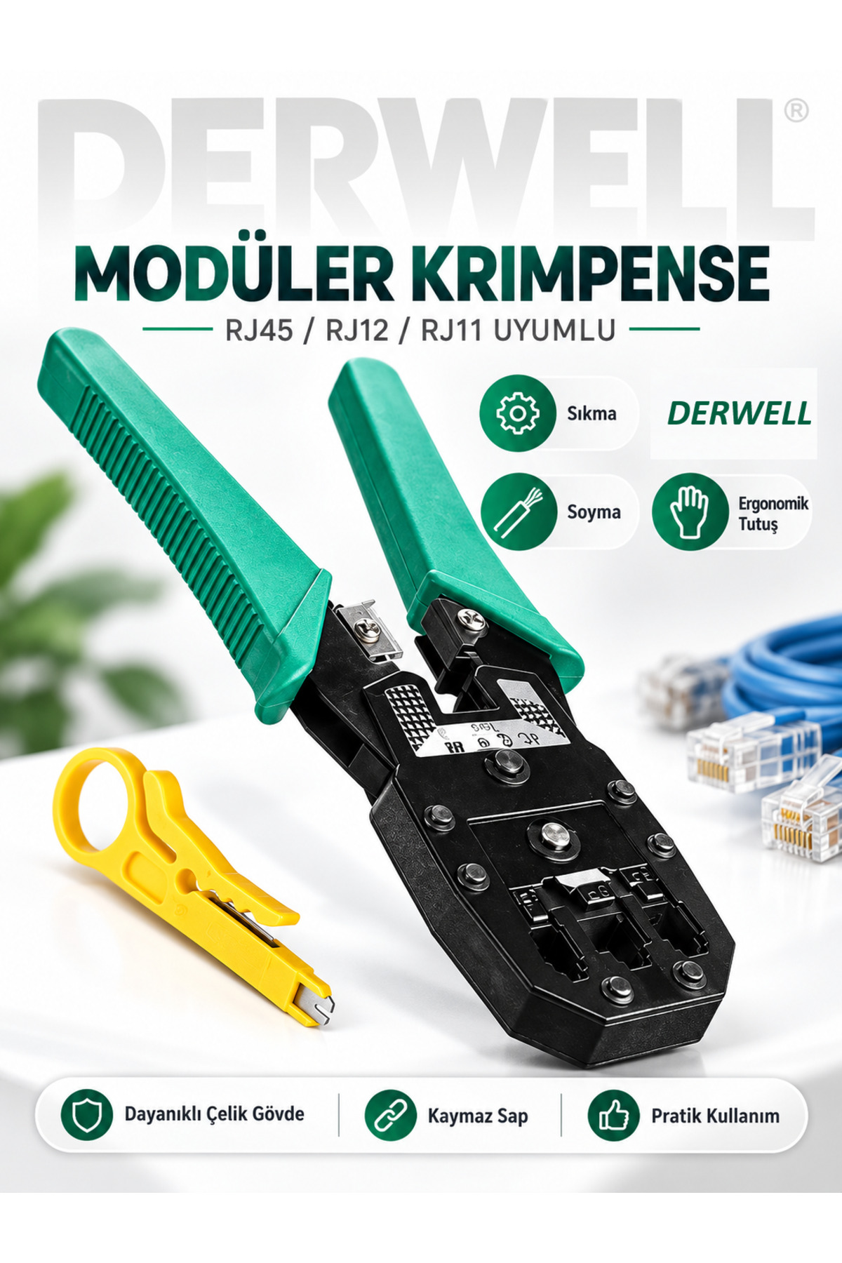 Ağ Sıkma Pensesi Utp Kablo Crimperi 8p 8c 6p 4p Rj45 Internet Ethernet Jak Sıkma Pensesi Rj45 Rj11
