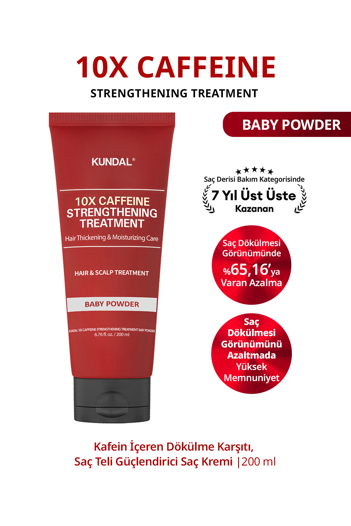 Kundal Kafeinli Dökülme&Kırılma Karşıtı Saç Kremi 10X Caffeine Strengthening Treatment(Baby Powder) — 8809517467397