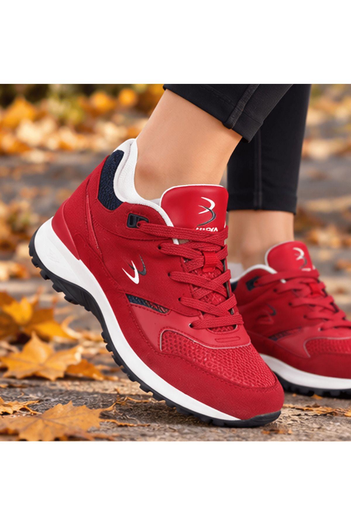 Unisex Kırmızı Anatomik Topuk Takviyeli Spor Ayakkabı — قرمز 70594