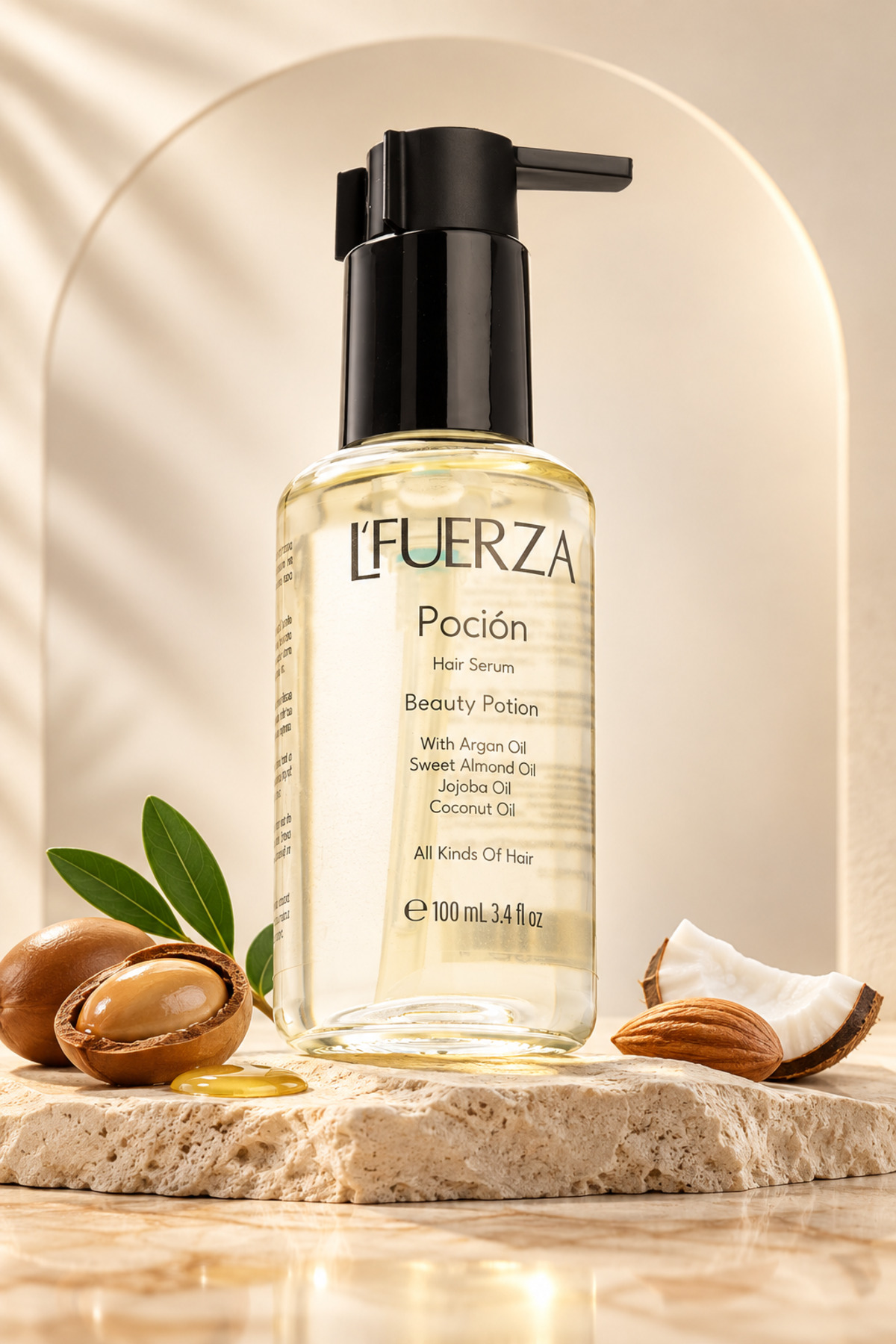 Pocion Saç Bakım Yağı 100 ml - Parlaklık Ve Onarım Etkili Isı Koruyucu Elektriklenme Karşıtı Serum — fuerza100ml