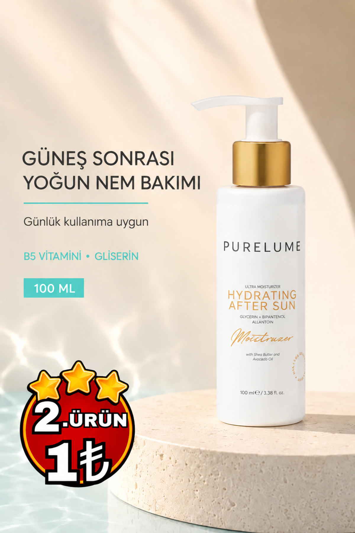 Pure Lume PURELUME GÜNEŞ SONRASI VE GÜNLÜK KULLANIMA UYGUN YOĞUN NEMLENDİRİCİ KREM 100 ML — TYCZ8M78BN171295573580269