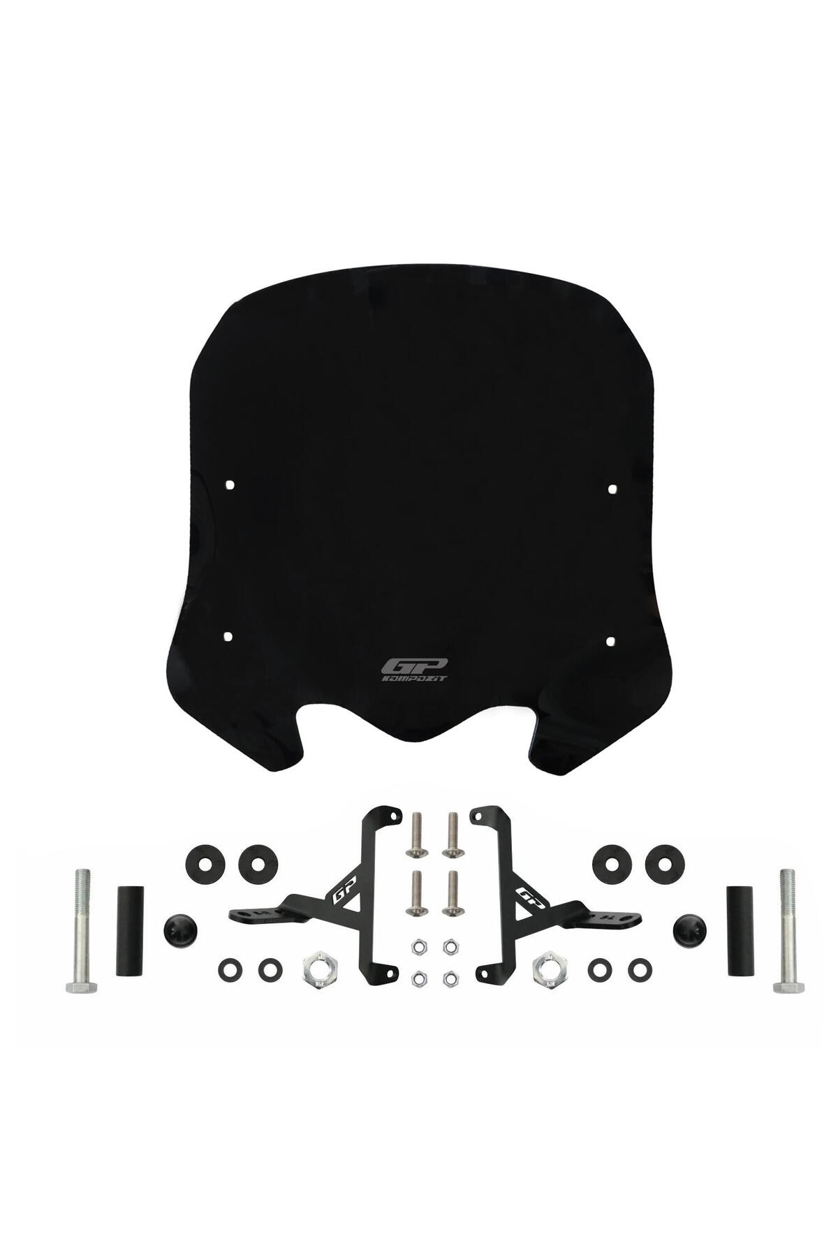 kamikaze30sangoja11用フロント、リヤ内張りセット GP KOMPOZİT Honda SH 125 2024-2025 Uyumlu Kısa Ön Cam Siyah 41 Cm