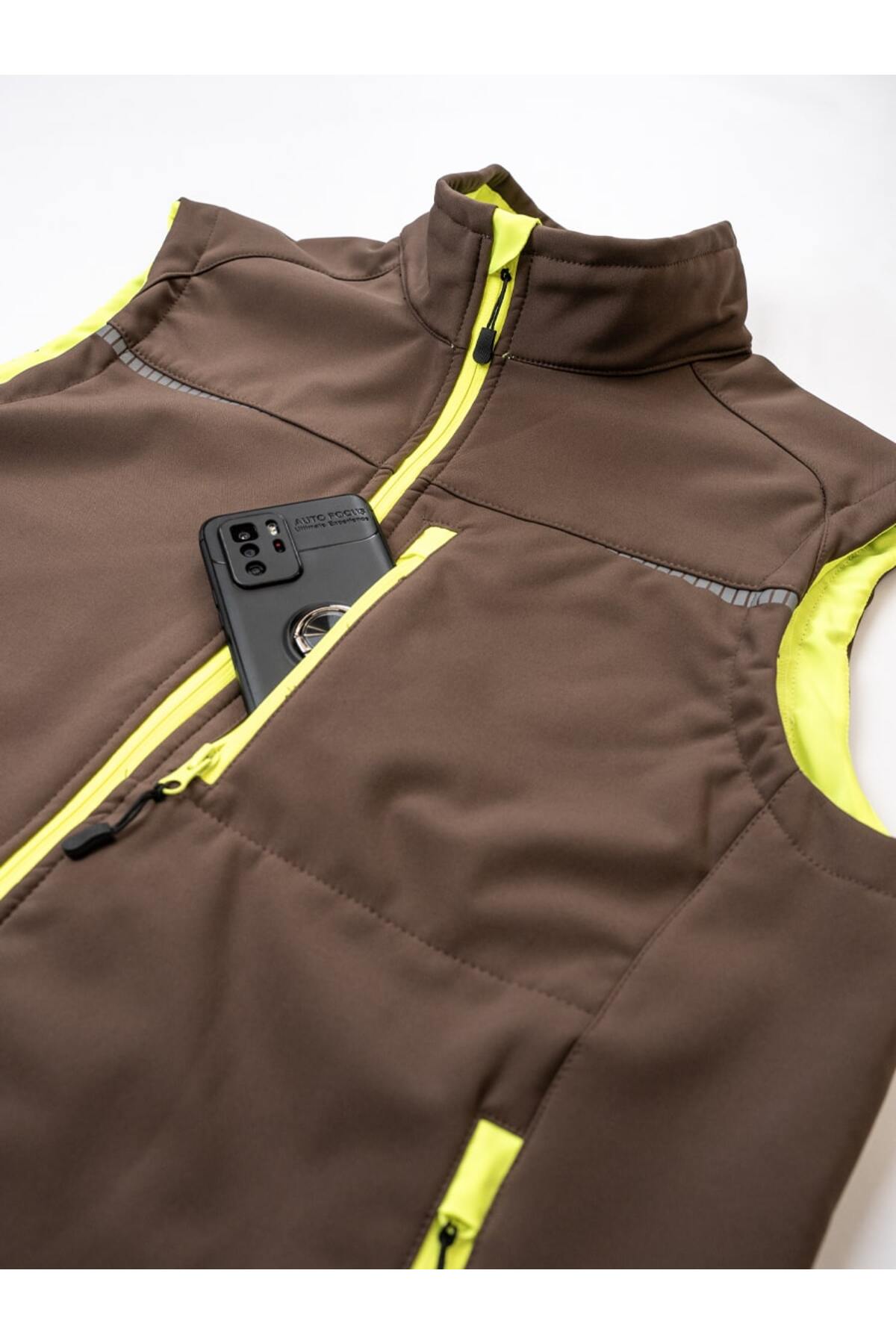 Softshell Yelek - Spor Yelek — قهوه‌ای ISM 0045 — تصویر 5 از 7