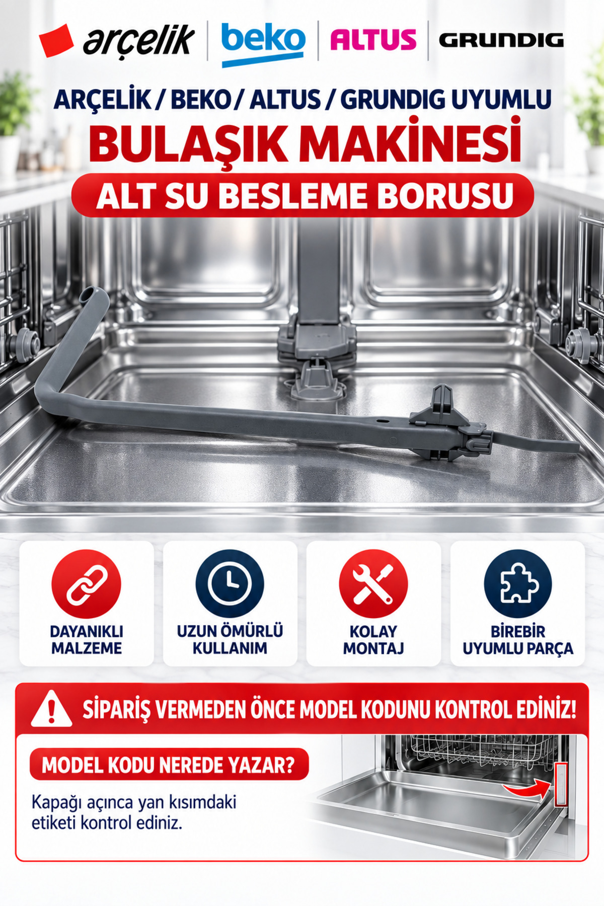 Beko Bulaşık Makinesi Su Besleme Borusu