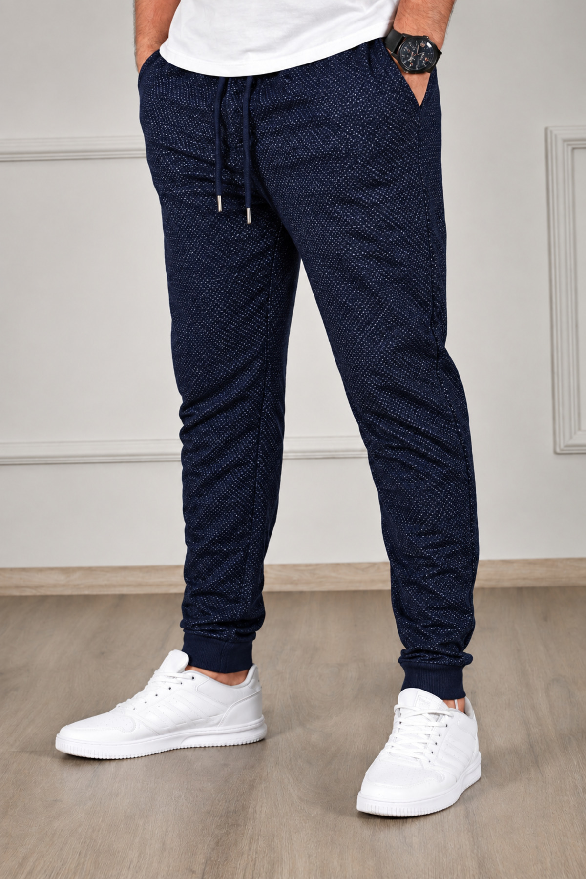 SURMARİ Unisex Yağmur Desen Regular Fit Paça Ribanalı Siyah, Gri, Lacivert, Renk Eşofman Altı, Spor Eşofman Altı