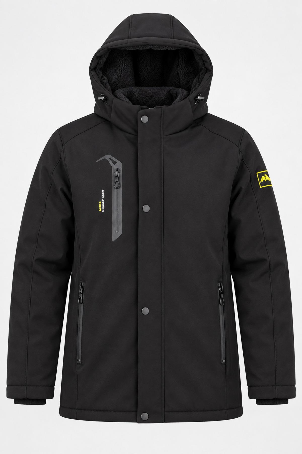 Su ve Rüzgar Geçirmez Outdoor Softshell Kışlık Mont PLDP 3014_50510-1 — رنگارنگ