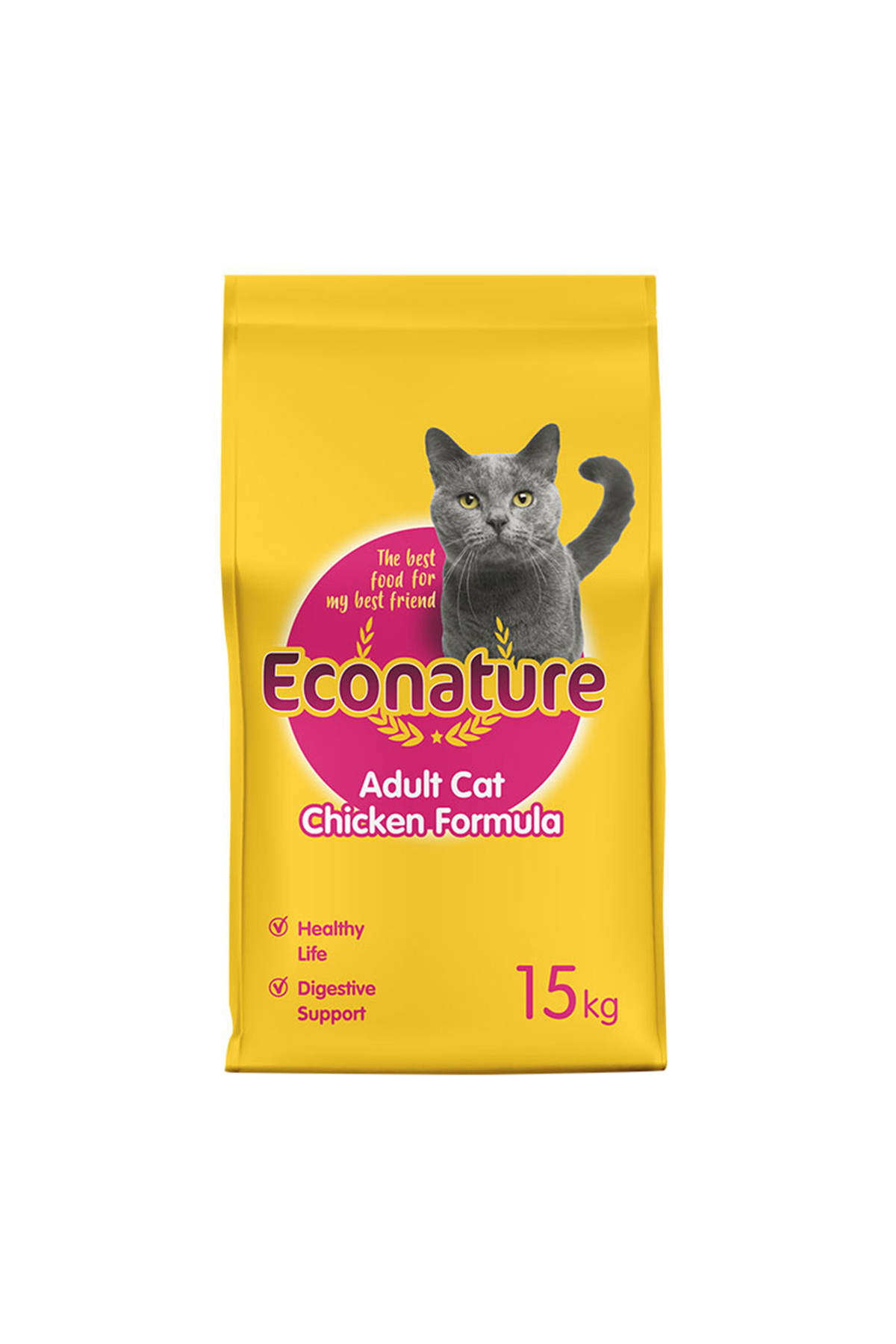 Econature Yetişkin Kuru Kedi Maması (Adult Cat) (Sarı Ambalaj) - Tavuk Etli - 15 kg