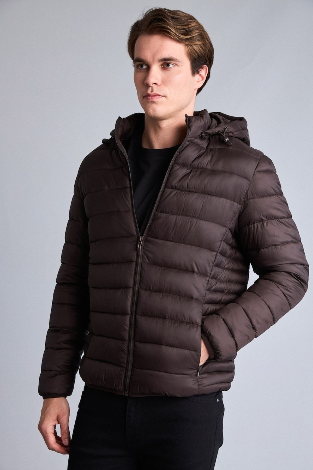 DeFacto Sıcak Tutan Su İtici Slim Fit Mont N4661AZ26AU — قهوه‌ای