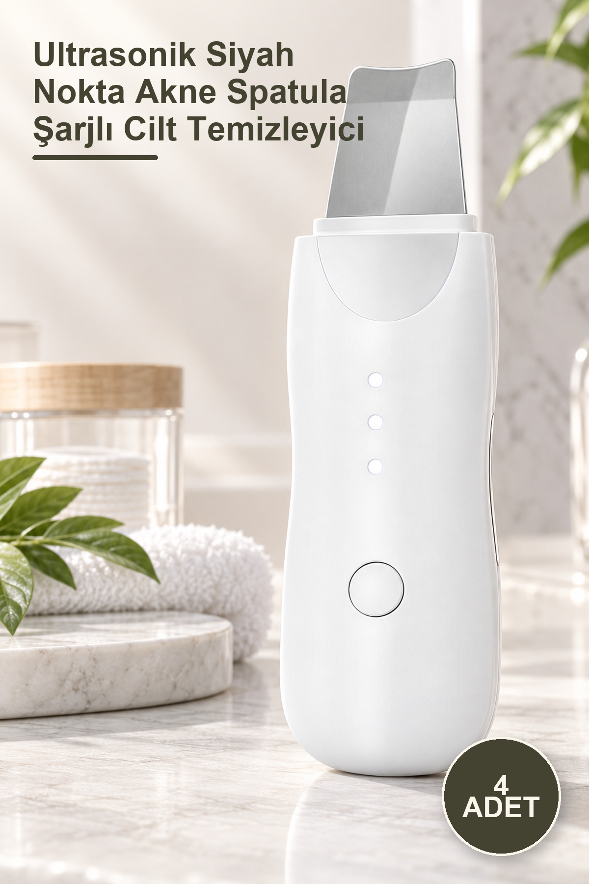 Yenilig کاردک اولتراسونیک ۴ تکه مخصوص جوشهای سرسیاه و قابل شارژ، پاککننده پوست — ULTRASONIC-BLACKHEAD-A-4ADT