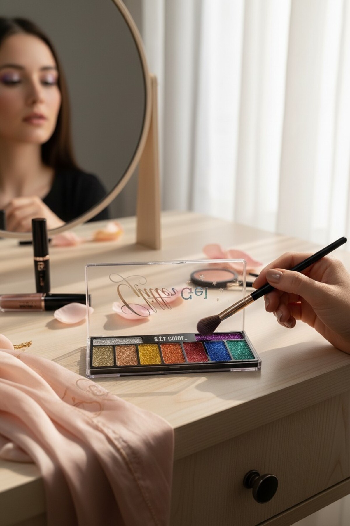 9 Renk Glitter Gel Göz Farı & Makyaj Paleti — ZRD113499 — تصویر 4 از 6