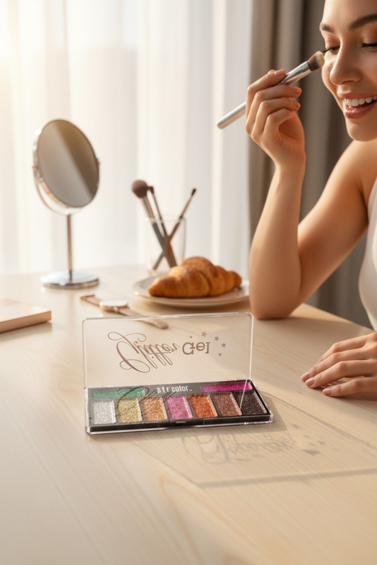 9 Renk Glitter Gel Göz Farı & Makyaj Paleti — ZRD113500 — تصویر 5 از 5