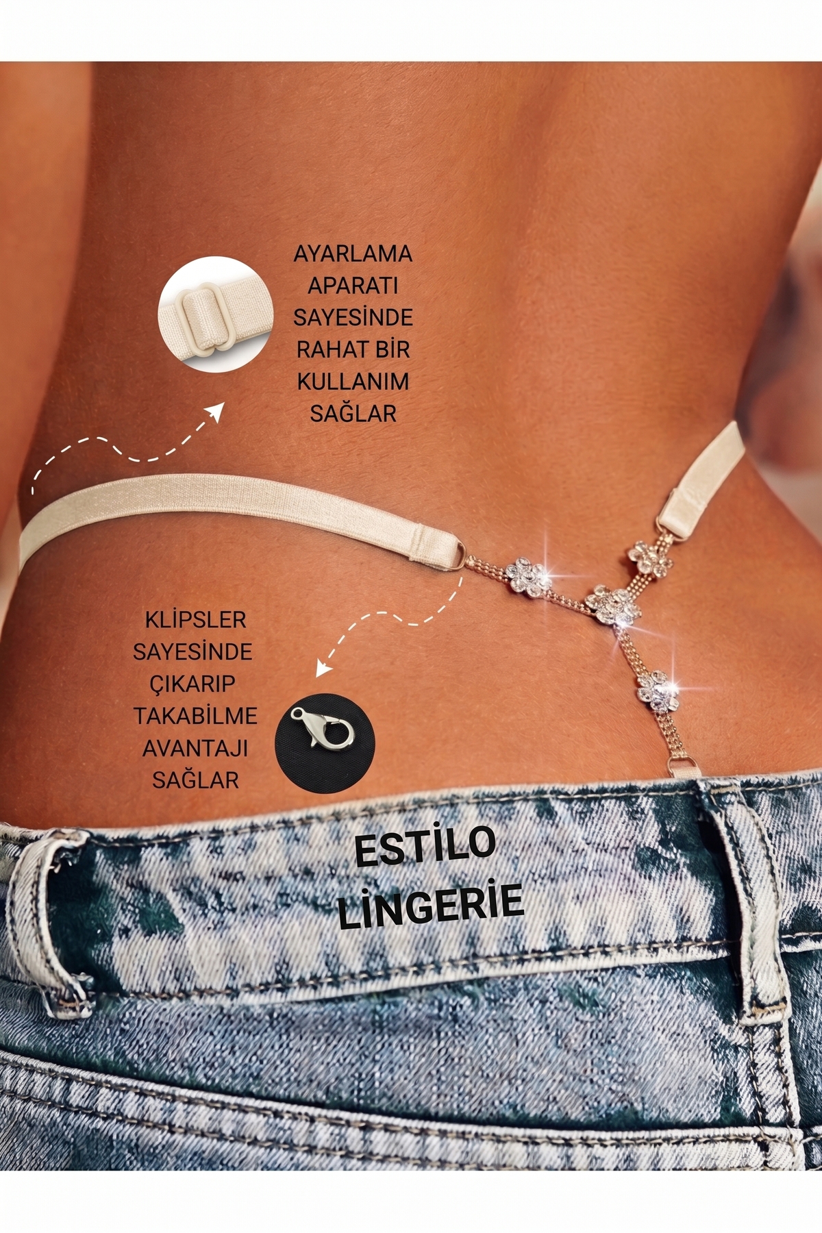 BELİ AYARLANABİLİR AKSESUARLI BRAZİLİAN KÜLOT BRAZİLİAN TANGA TAŞLI STRİNG