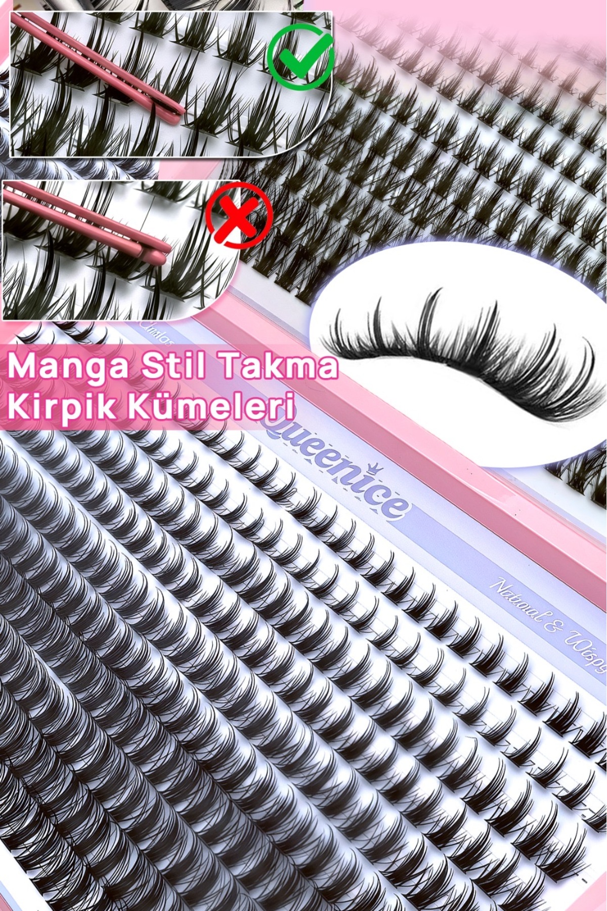 Takma Kirpik Peri Uç Tasarımlı Manga Kirpik Görünümlü Takma Kirpik - Doğal ve Etkileyici — DK2610 — تصویر 3 از 4