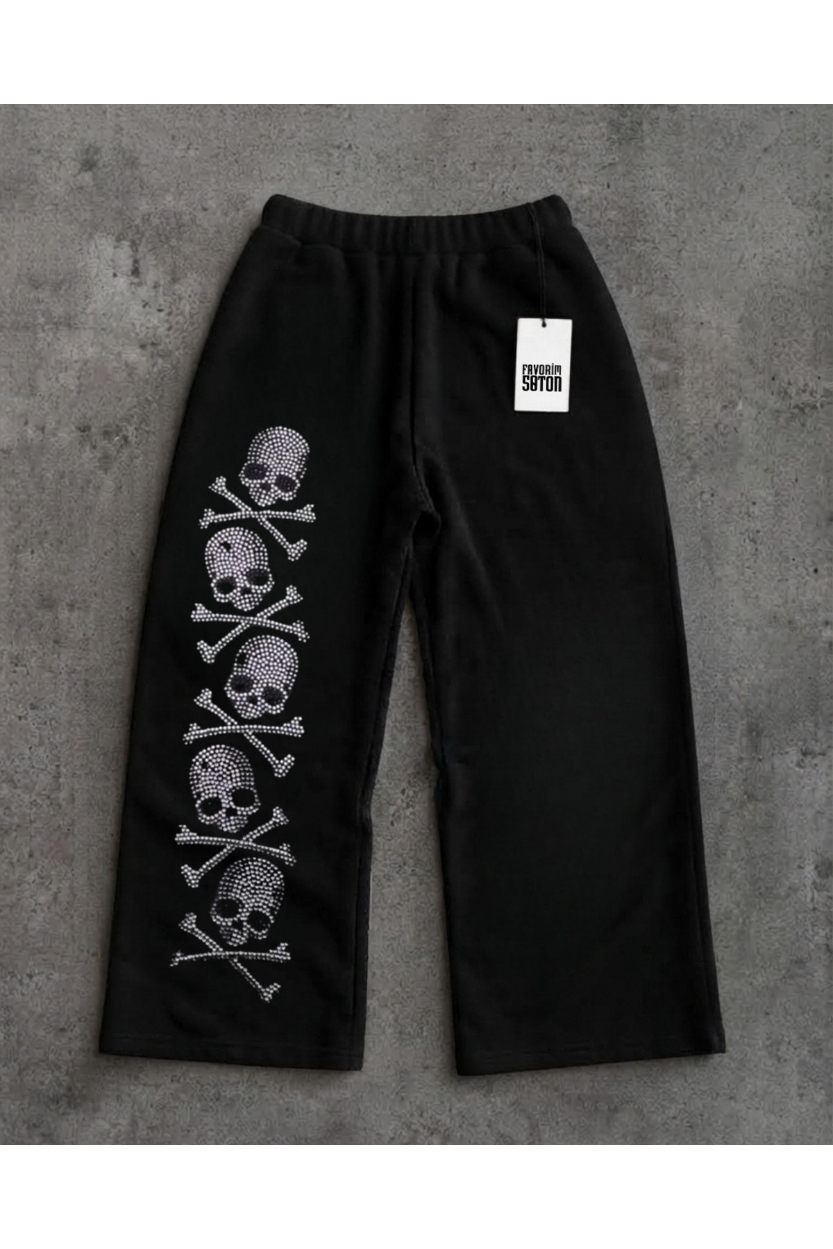 Minga London Skull Baskılı y2k Baggy Eşofman Altı