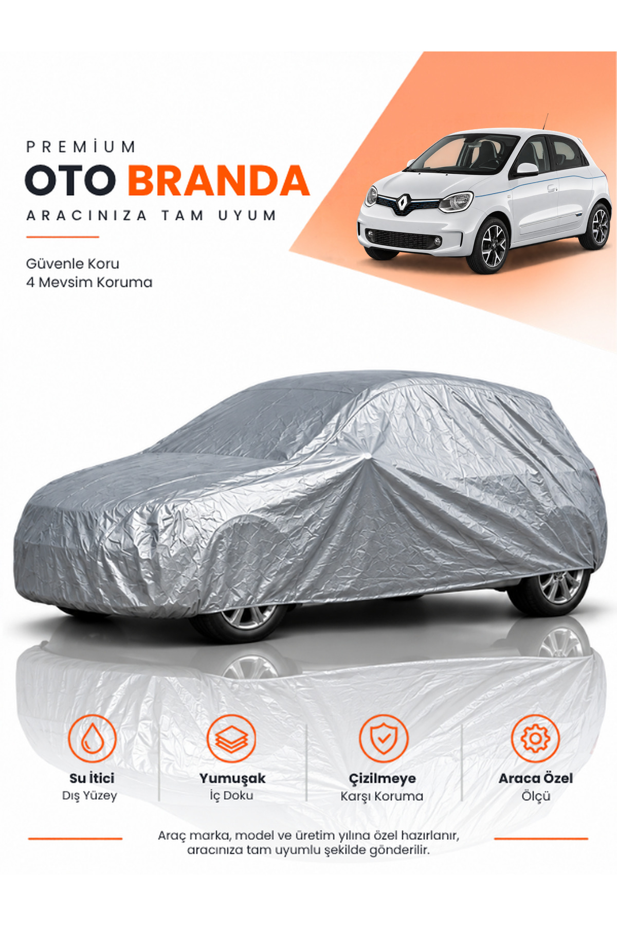 RENAULT TWİNGO E-TECH AHH (2021-2023) HATCHBACK Uyumlu Araba Brandası Oto Branda Araba Örtüsü