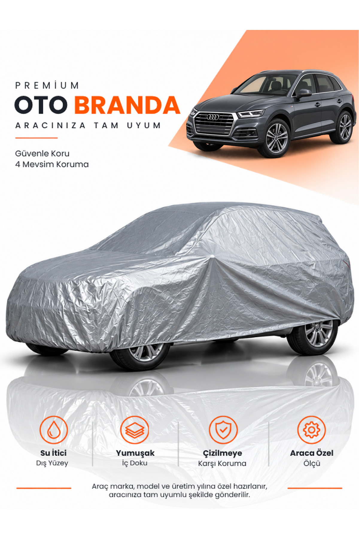 AUDİ Q5 FY MAKYAJLI (2020-2024) SUV Uyumlu Araba Brandası Oto Branda Araba Örtüsü Araç Çadırı