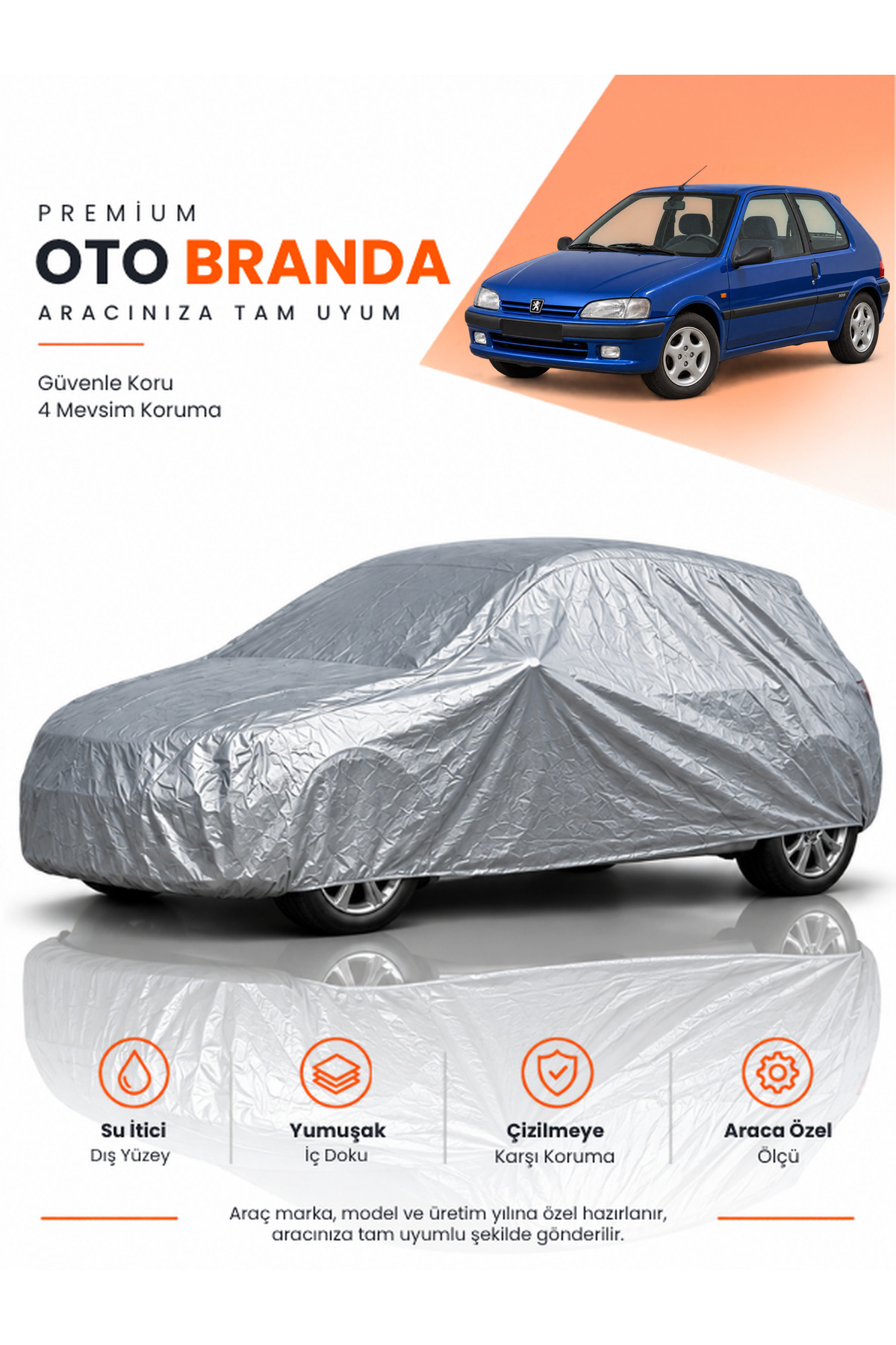 PEUGEOT 106 (1996-2003) HATCHBACK Uyumlu Araba Brandası Oto Branda Araba Örtüsü Araç Çadırı