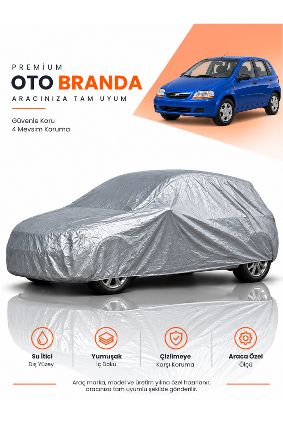 DAEWOO KALOS (2002-2011) HATCHBACK Uyumlu Araba Brandası Oto Branda Araba Örtüsü Araç Çadırı