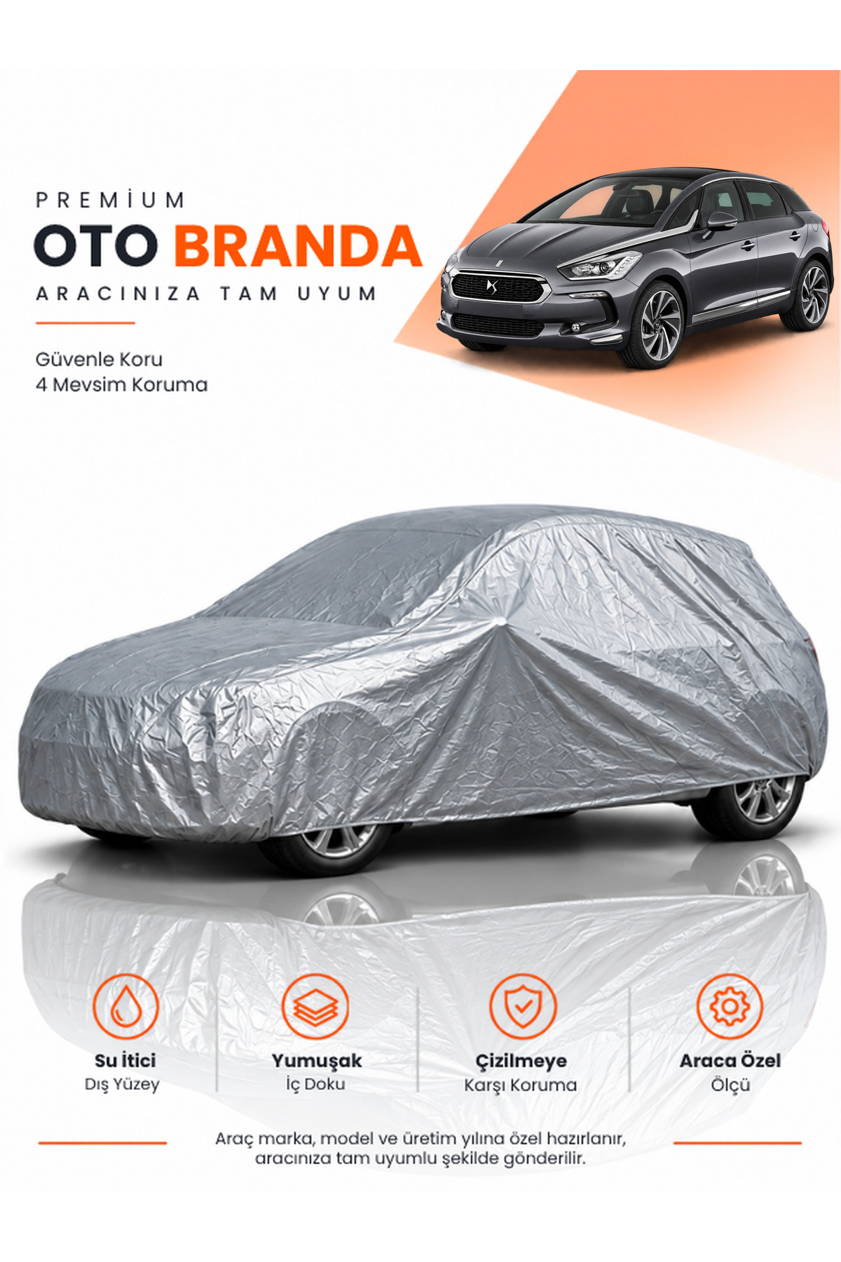 CİTROEN DS5 (2015-2018) HATCHBACK Uyumlu Araba Brandası Oto Branda Araba Örtüsü Araç Çadırı
