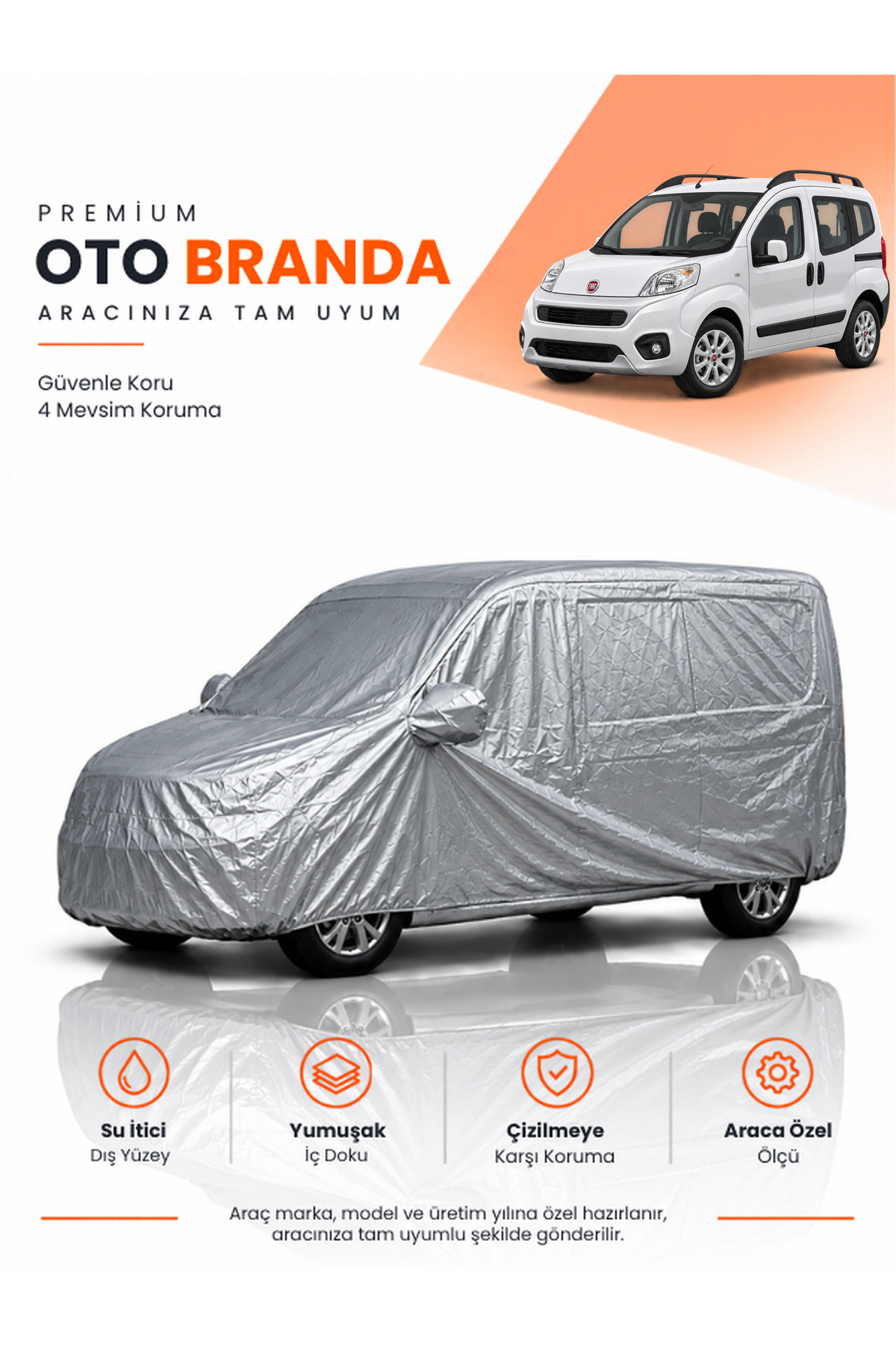 FİAT FİORİNO COMBİ MAKYAJLI CAMLI (2016-2026) KOMBİ Uyumlu Araba Brandası Oto Branda Araba Örtüsü