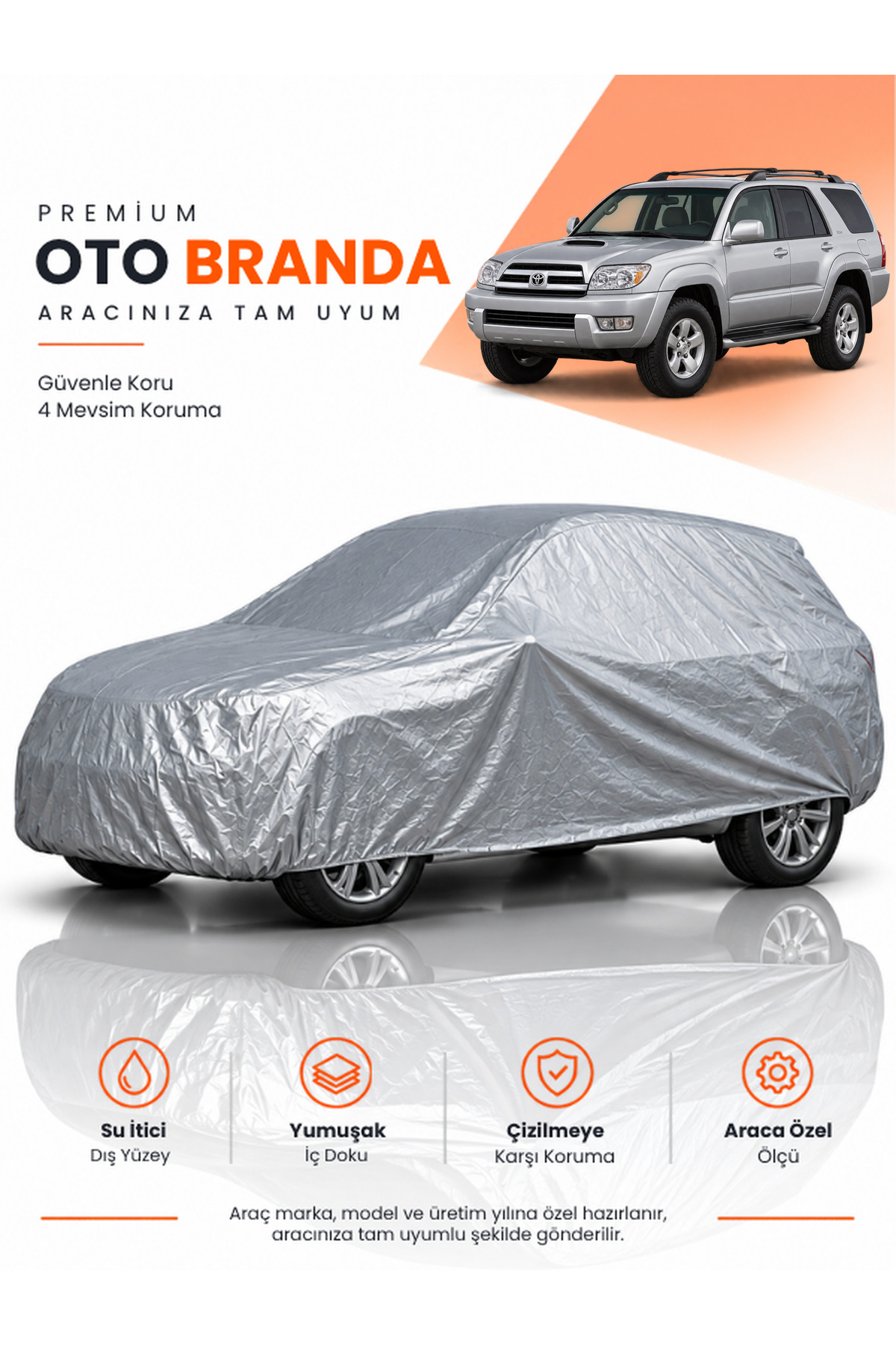 TOYOTA RUNNER (2002-2009) SUV Uyumlu Araba Brandası Oto Branda Araba Örtüsü Araç Çadırı