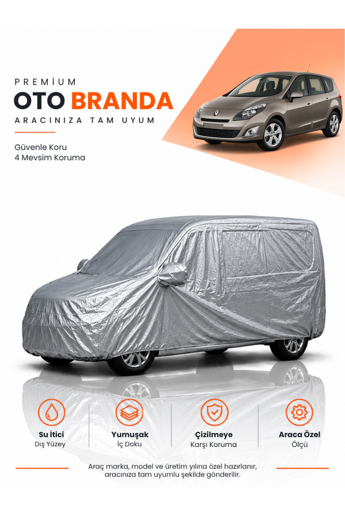 RENAULT SCENİC (2009-2016) KOMBİ Uyumlu Araba Brandası Oto Branda Araba Örtüsü Araç Çadırı