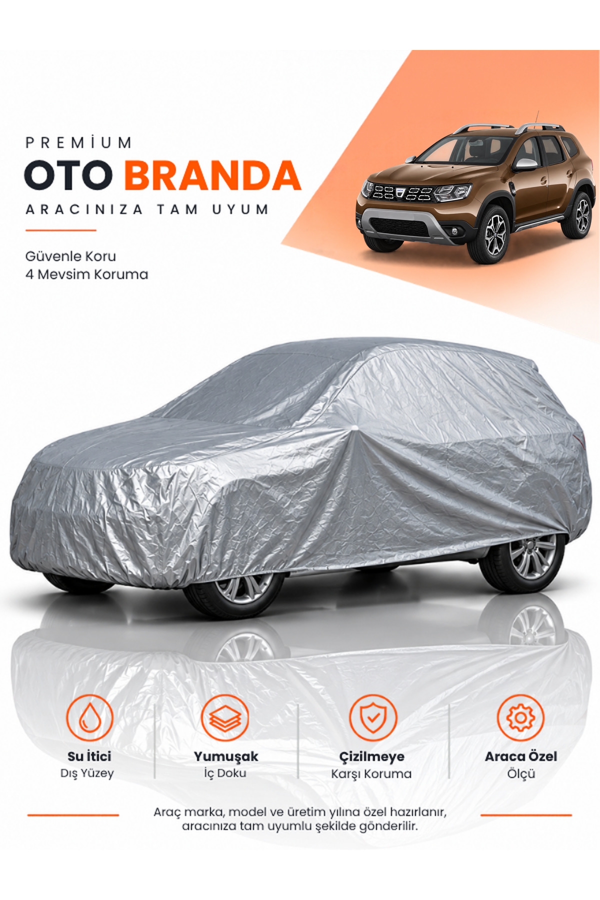 DACİA DUSTER (2017-2024) SUV Uyumlu Araba Brandası Oto Branda Araba Örtüsü Araç Çadırı