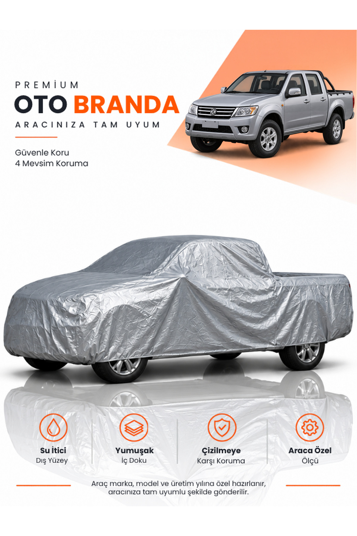 DONGFENG PİCKUP (2014-2026) PICKUP Uyumlu Araba Brandası Oto Branda Araba Örtüsü Araç Çadırı