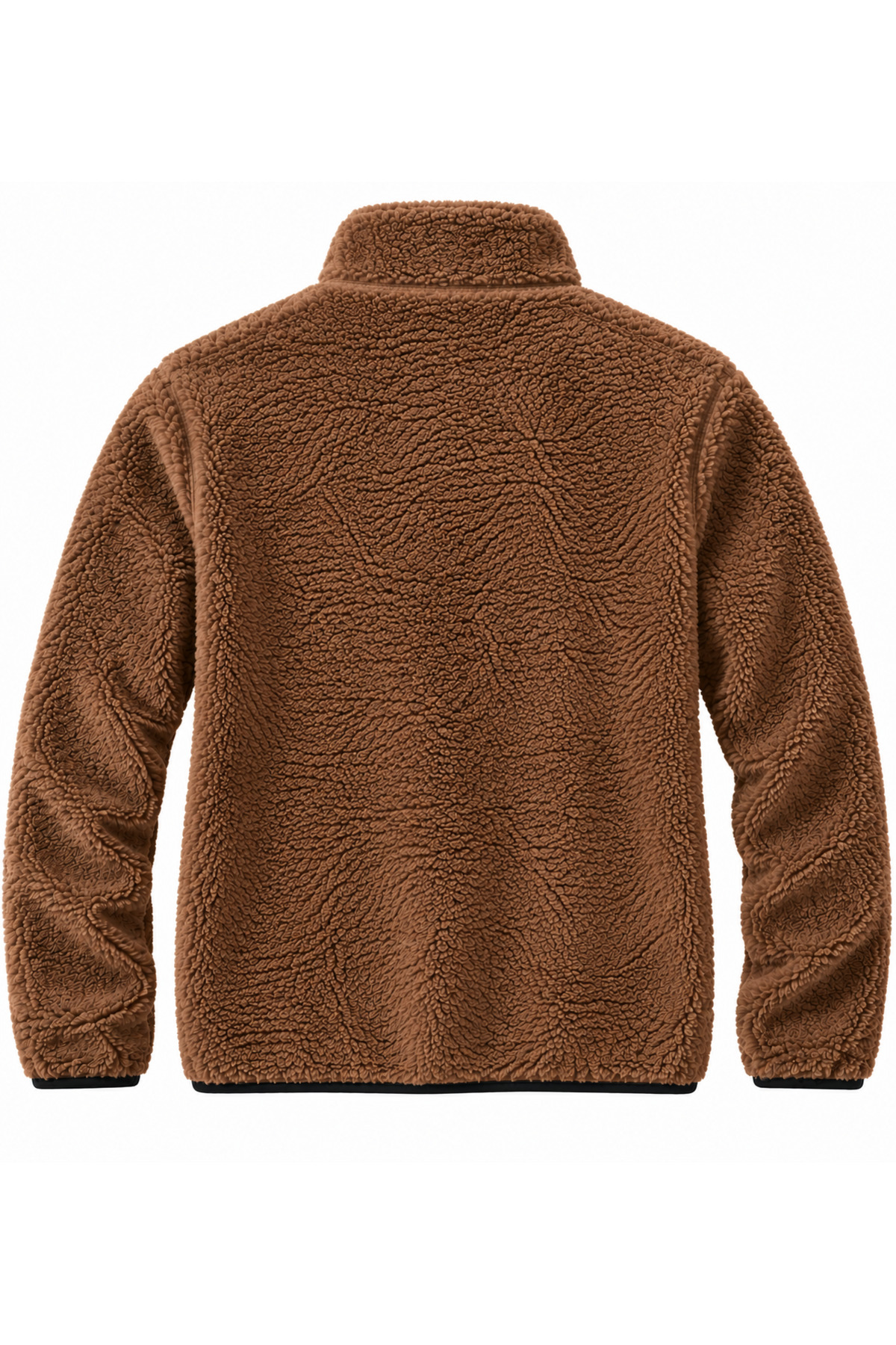 ژاکت مخملی Unisex - پارچه پشمی گرم و دنج — قهوه‌ای E0600 — تصویر 2 از 2