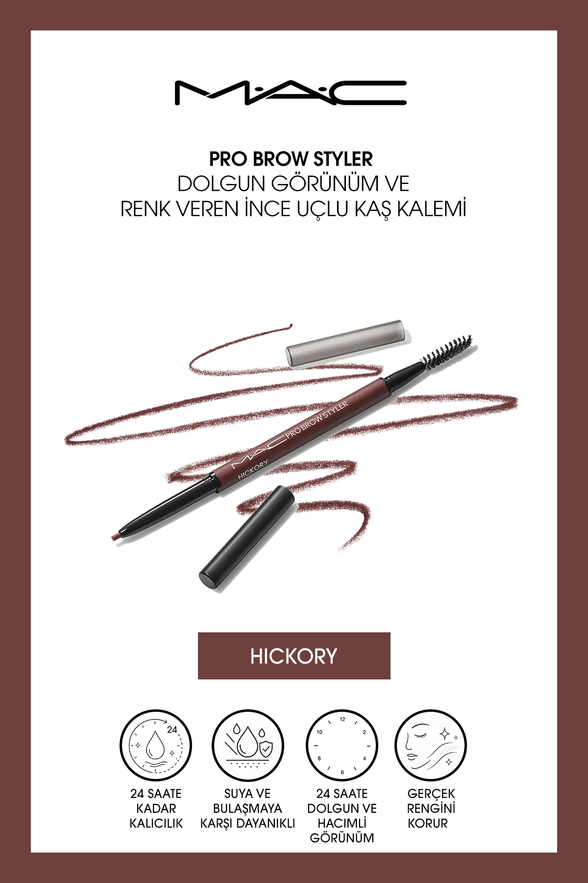 M.A.C Pro Brow Styler Dolgun Görünüm ve Renk Veren İnce Uçlu Kaş Kalemi - Hickory — رنگارنگ 147772