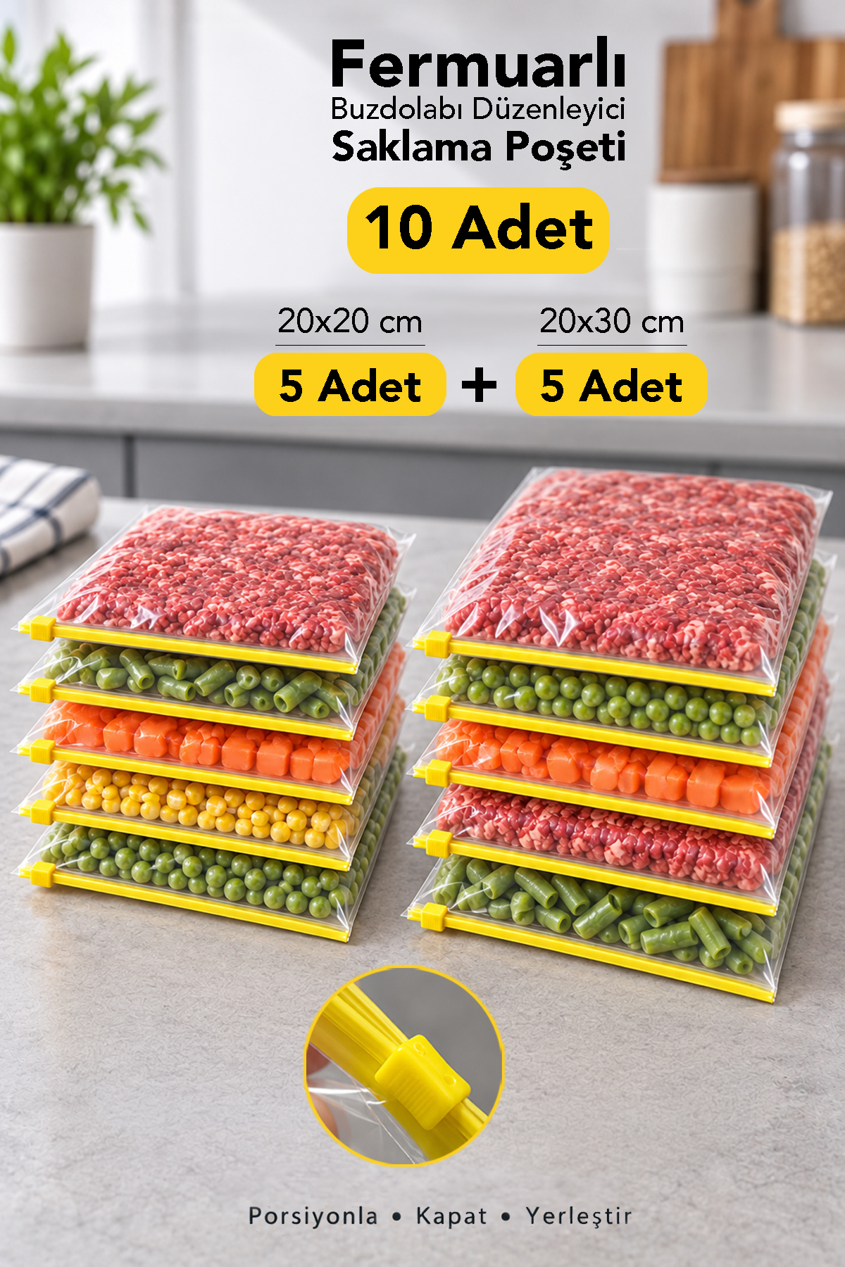 Meleni Home 10'lu Buzdolabı Düzenleyici Set - Derin Dondurucu