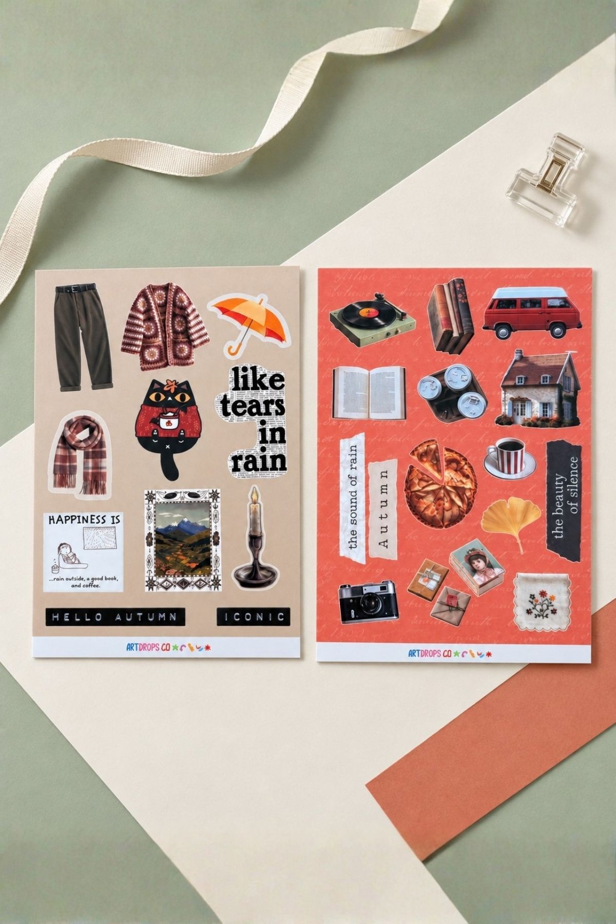 Autumn 2’li Sticker Seti – Sonbahar Temalı Dekoratif Etiketler
