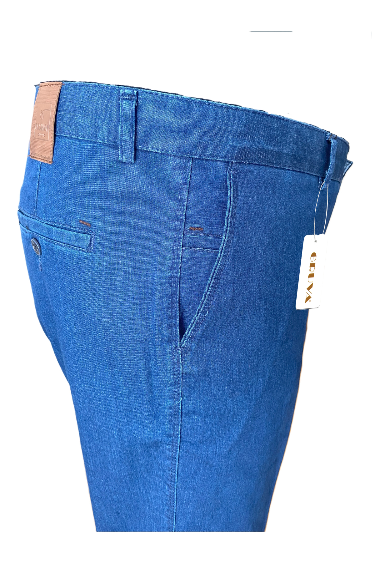 Erkek Regular Fit Normal Kesim Likralı Esnek Rahat Ince Yazlık Kot Pantolon — آبی GRV-TENSEL — تصویر 5 از 6