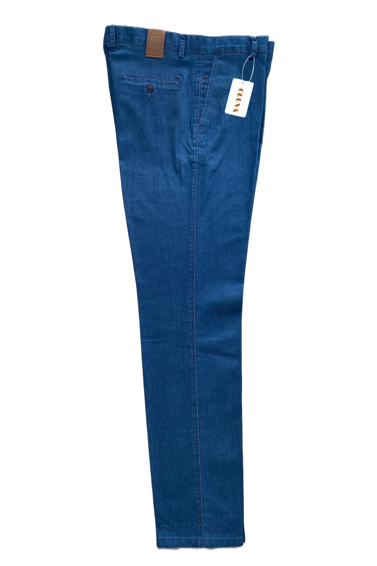Erkek Regular Fit Normal Kesim Likralı Esnek Rahat Ince Yazlık Kot Pantolon — آبی GRV-TENSEL — تصویر 3 از 6