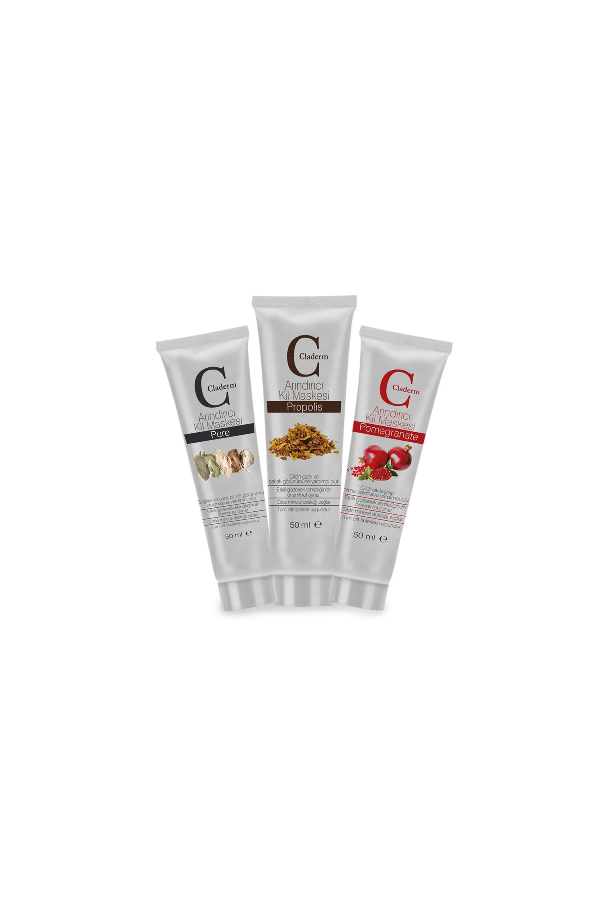 Claderm 50ml 3'lü (Pure-Propolis-Pomegranate) Avantaj Paketi — 8806698514946