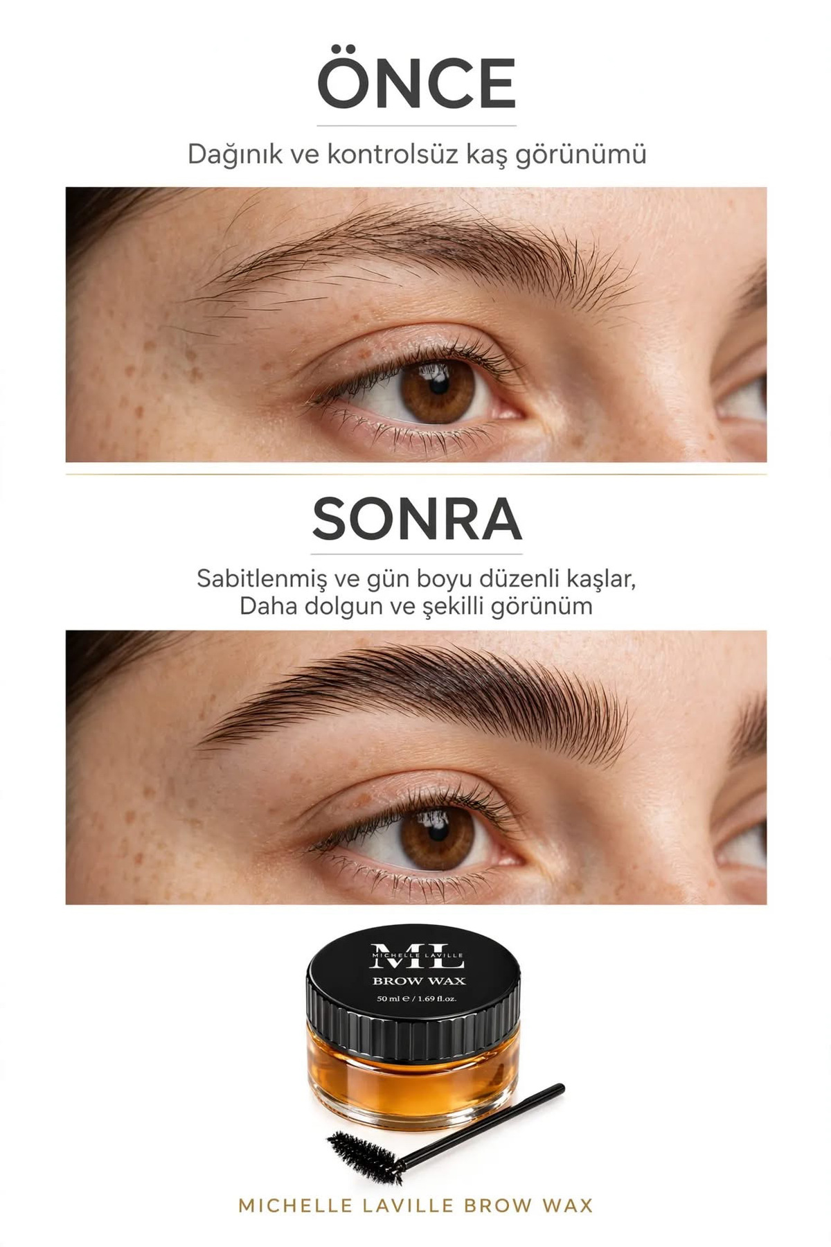 Kaş Sabitleyici Wax 50 ml | Güçlü Kaş Şekillendirici Brow Wax | Kaş Jeli | Lamination Etkili | Keratin & Biberiye Yağlı | 48 Saat Kalıcı — رنگارنگ 27727272828 — تصویر 6 از 6
