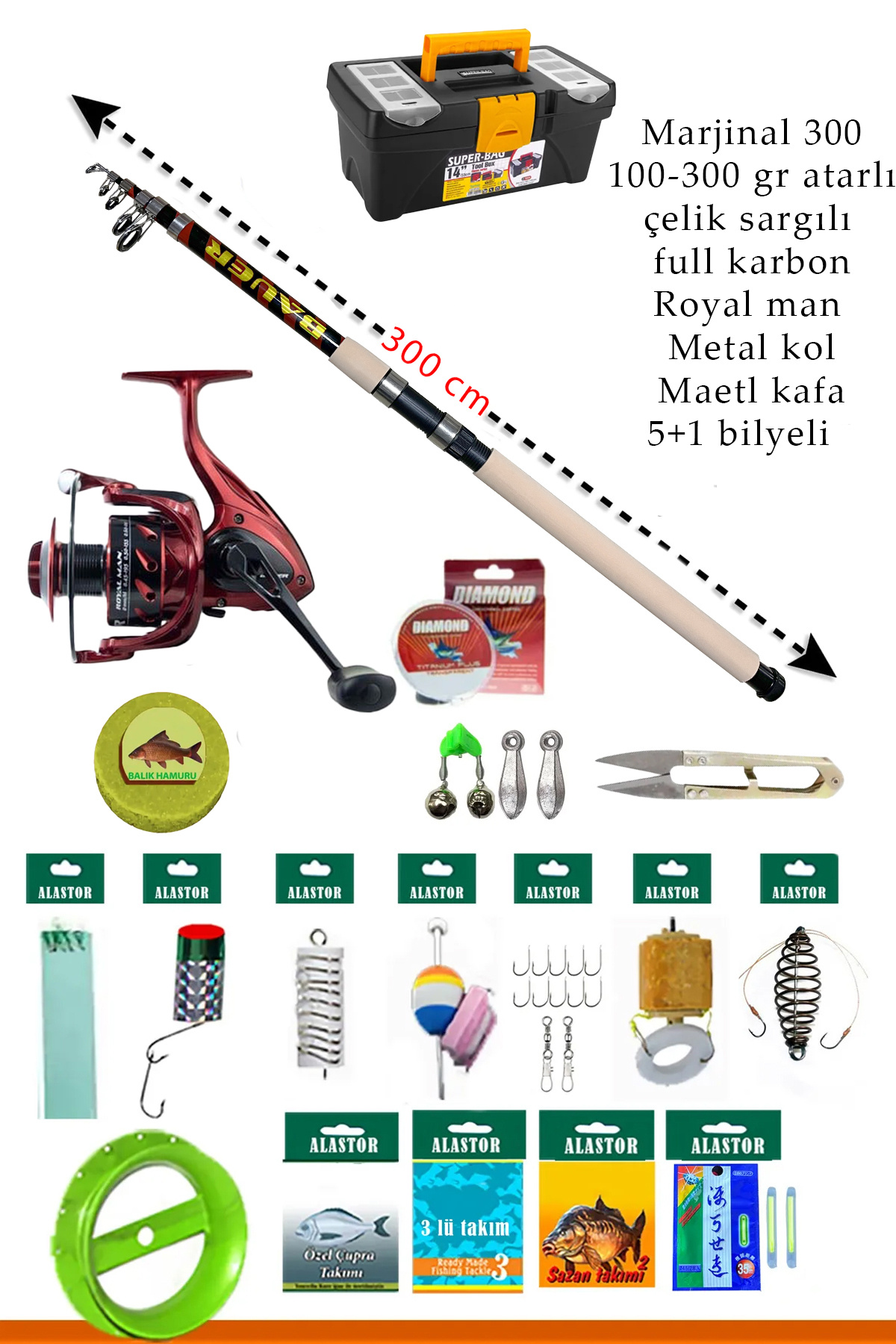 ALASTOR Profosyonel Deniz Ve Göl Olta Takım 100-300gr Atarlı Kamış