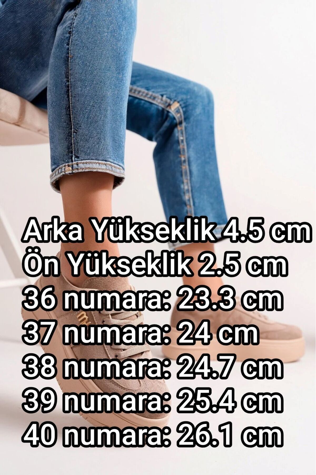 BAHRİNA Kadın Vizon Süet Kalın Taban Tokalı Sneaker