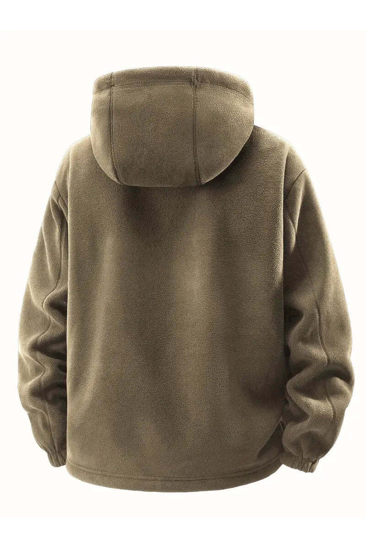 Çift Katlı İçi Kürklü Kaban Hoddie — بژ TIMORISEKABANBEJS — تصویر 4 از 4