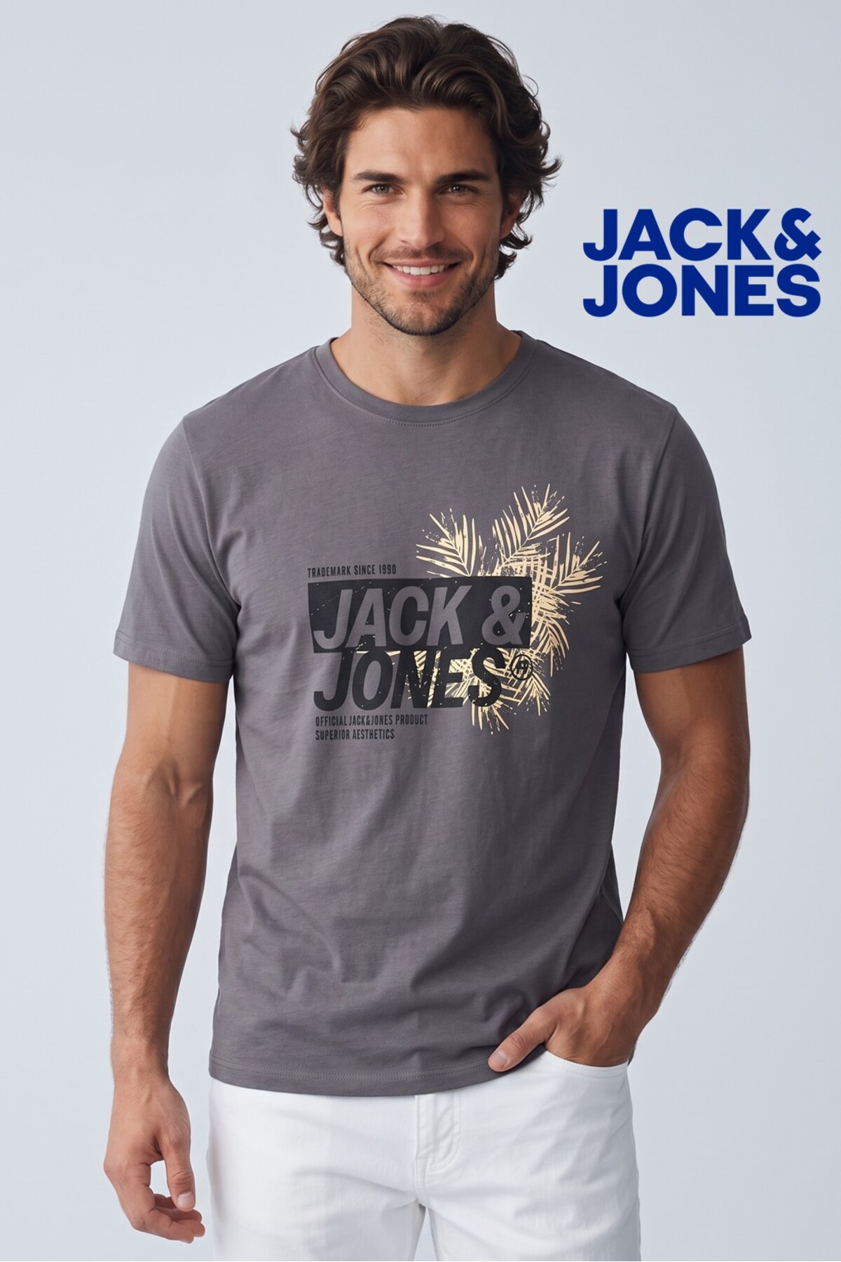 تیشرتمردانهJack & Jonesخاکستری