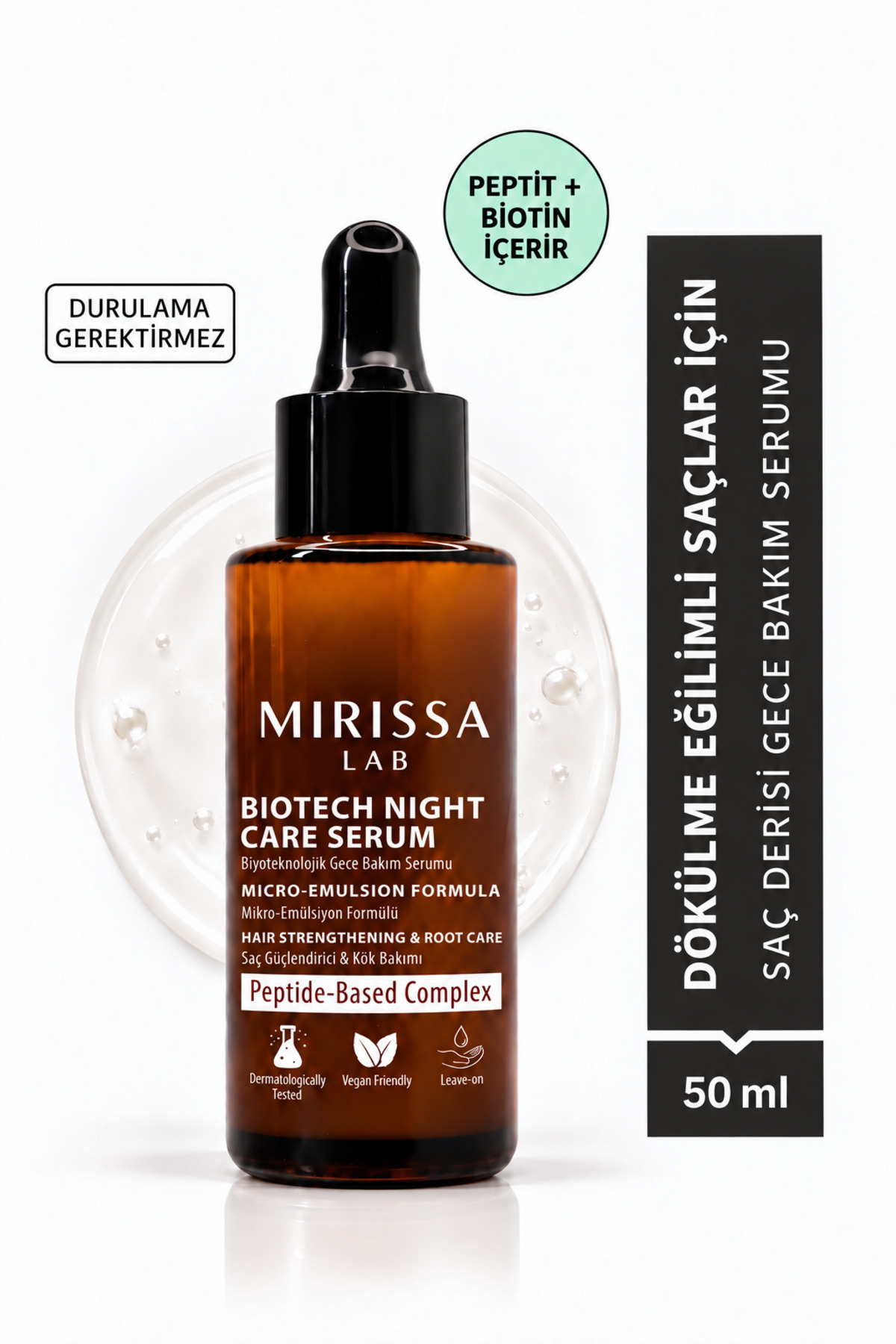 Saç Dökülmesi Karşıtı Çoklu Peptit Biotin Kompleksi Saç Derisi Serumu 50 ml — MIR-SRM-50