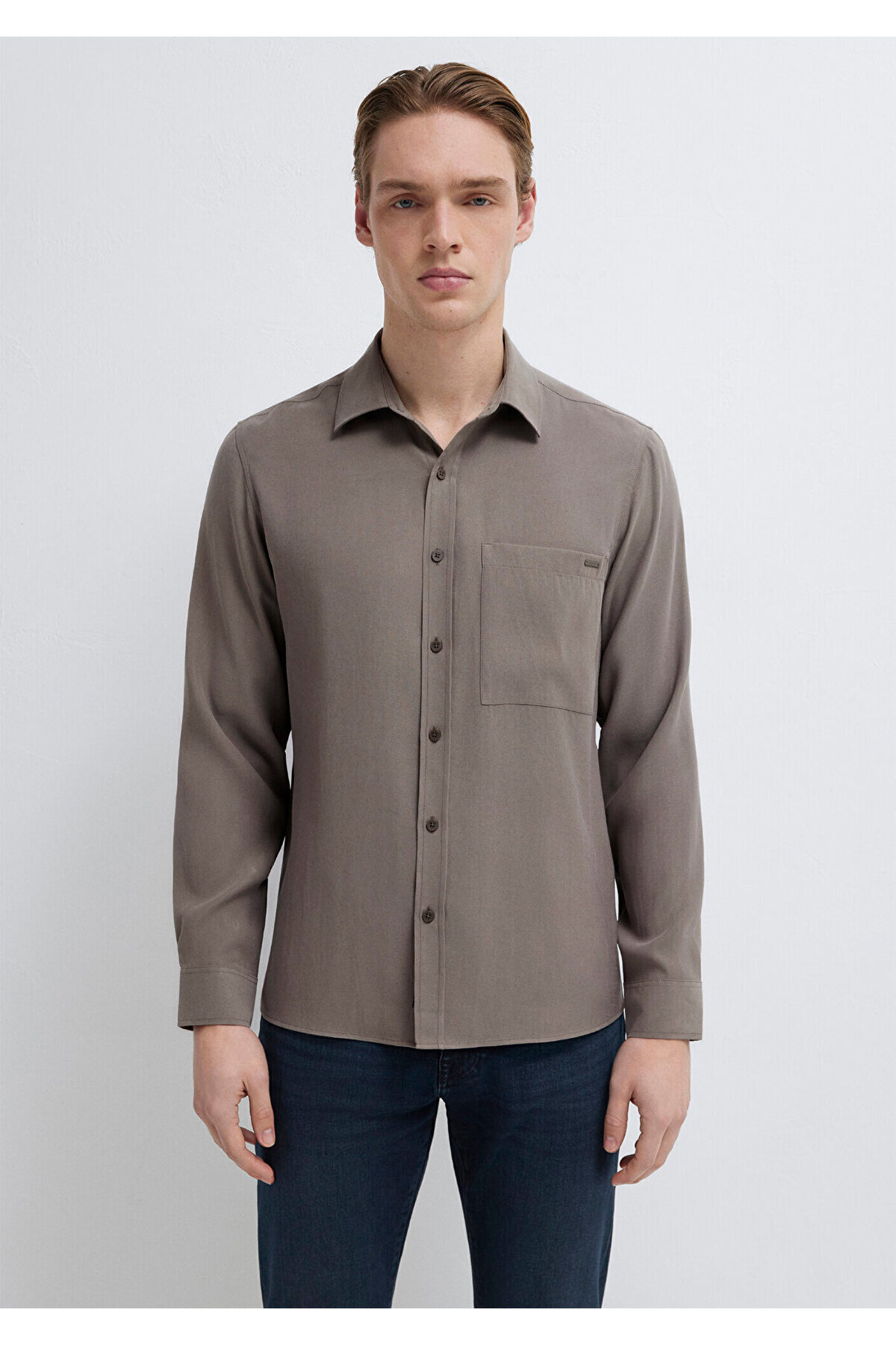 پیراهن Soft Premium Brown Fit Regular Fit 0212010-87875 — قهوه‌ای — تصویر 4 از 8