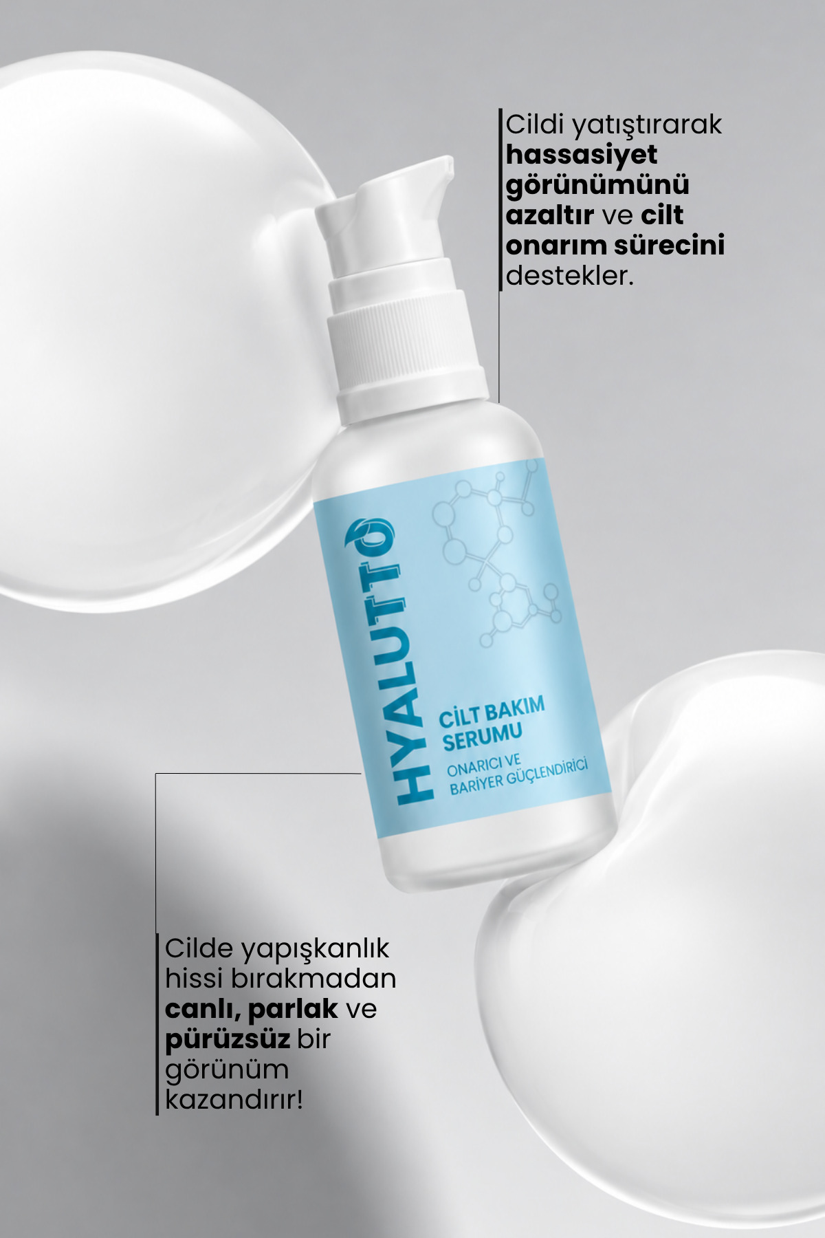 Yüz Serumu Onarıcı Bariyer Destekleyici 30 ml Hyaluronik Asit Hyalutto Cilt Bakımı — 8684576003195 — تصویر 4 از 8