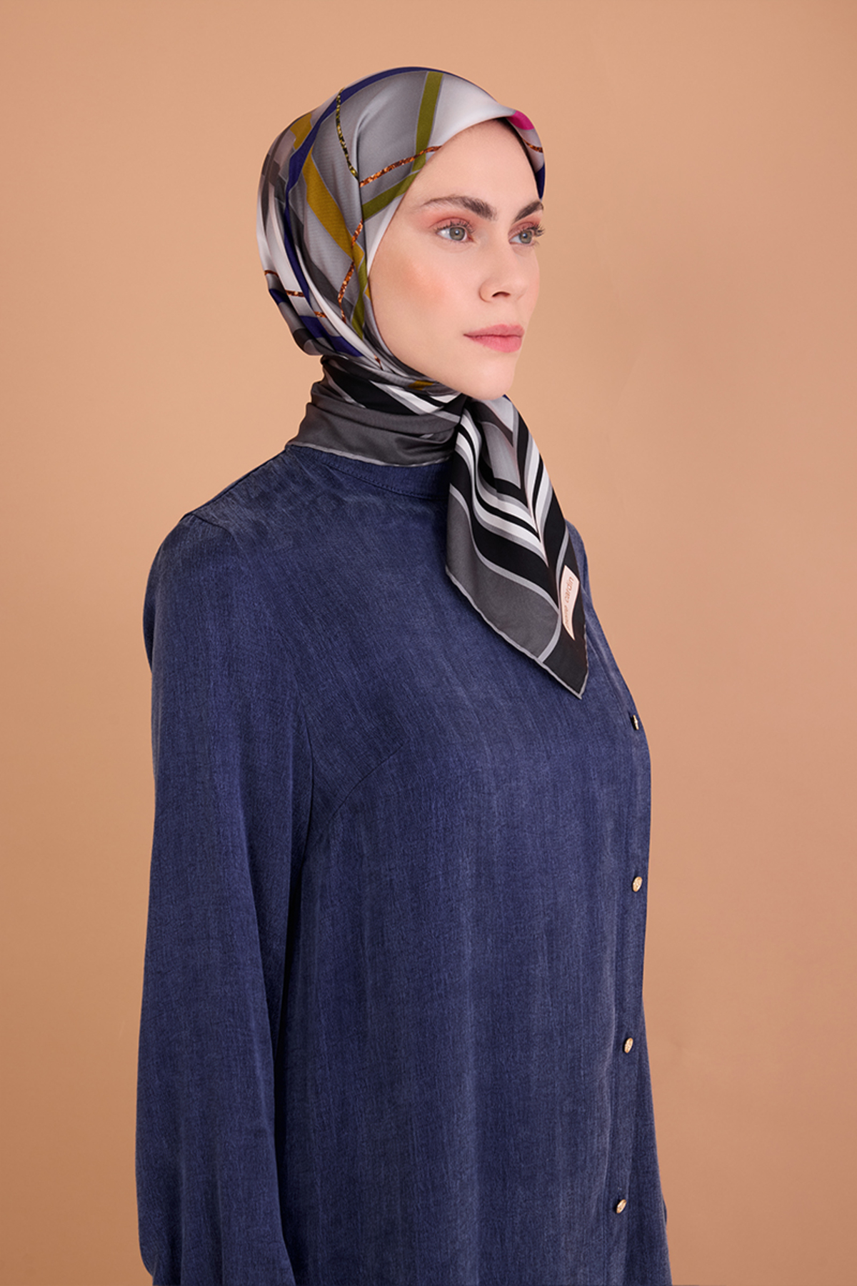 Pierre Cardin Pembe 90X90 İpek Krep Saten Eşarp
