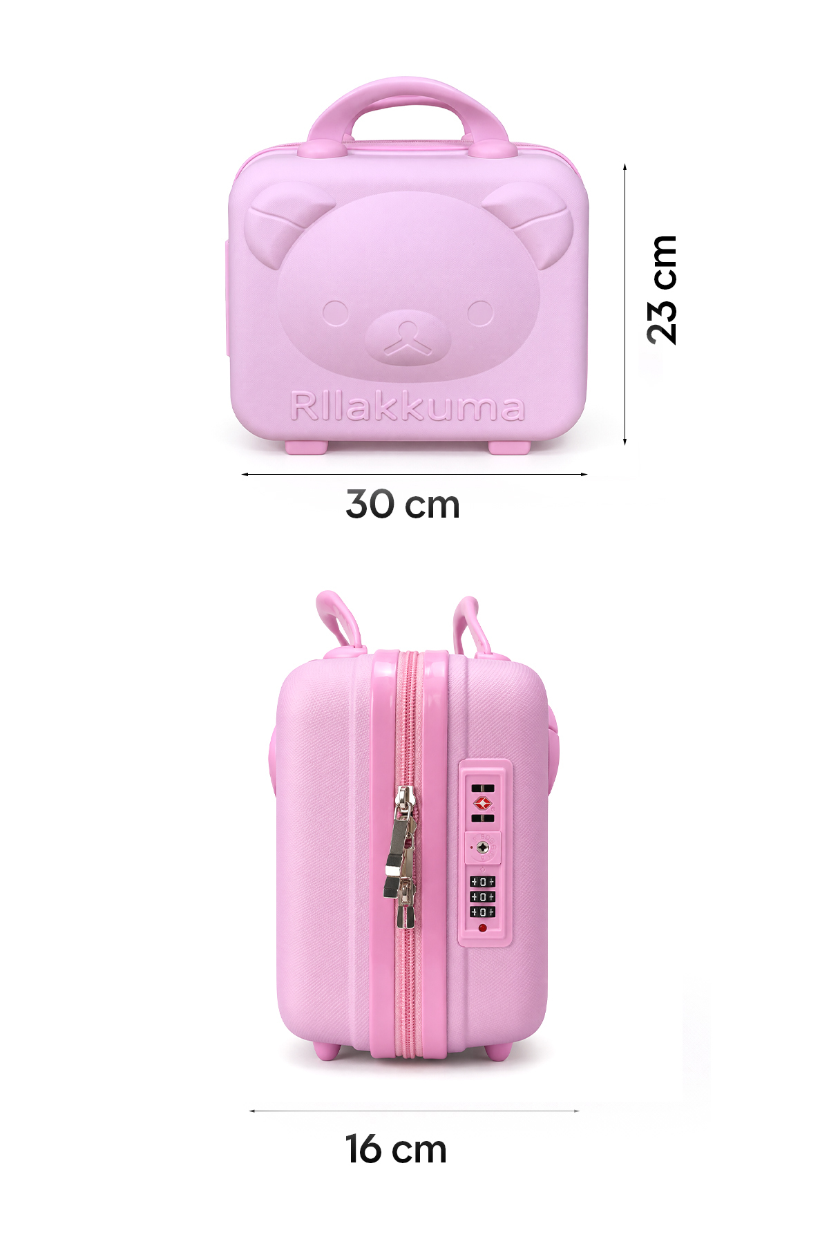 Kilitli Makyaj Çantası Valizi Pembe, Su Geçirmez Darbeye Dayanıklı Kozmetik Organizer 30 x 23 x 16 cm — صورتی MM1030921 — تصویر 8 از 8