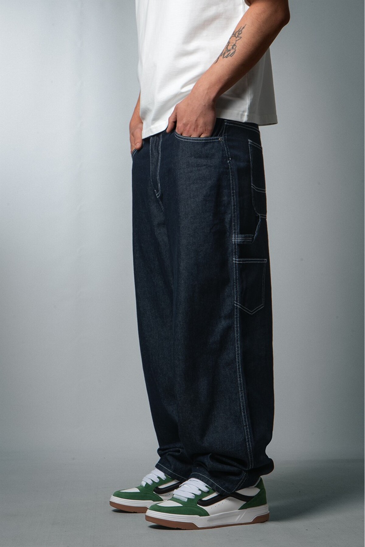 Raw Carpenter Super Baggy Erkek Jean Pantolon — رنگارنگ CR1017LCBY — تصویر 3 از 8