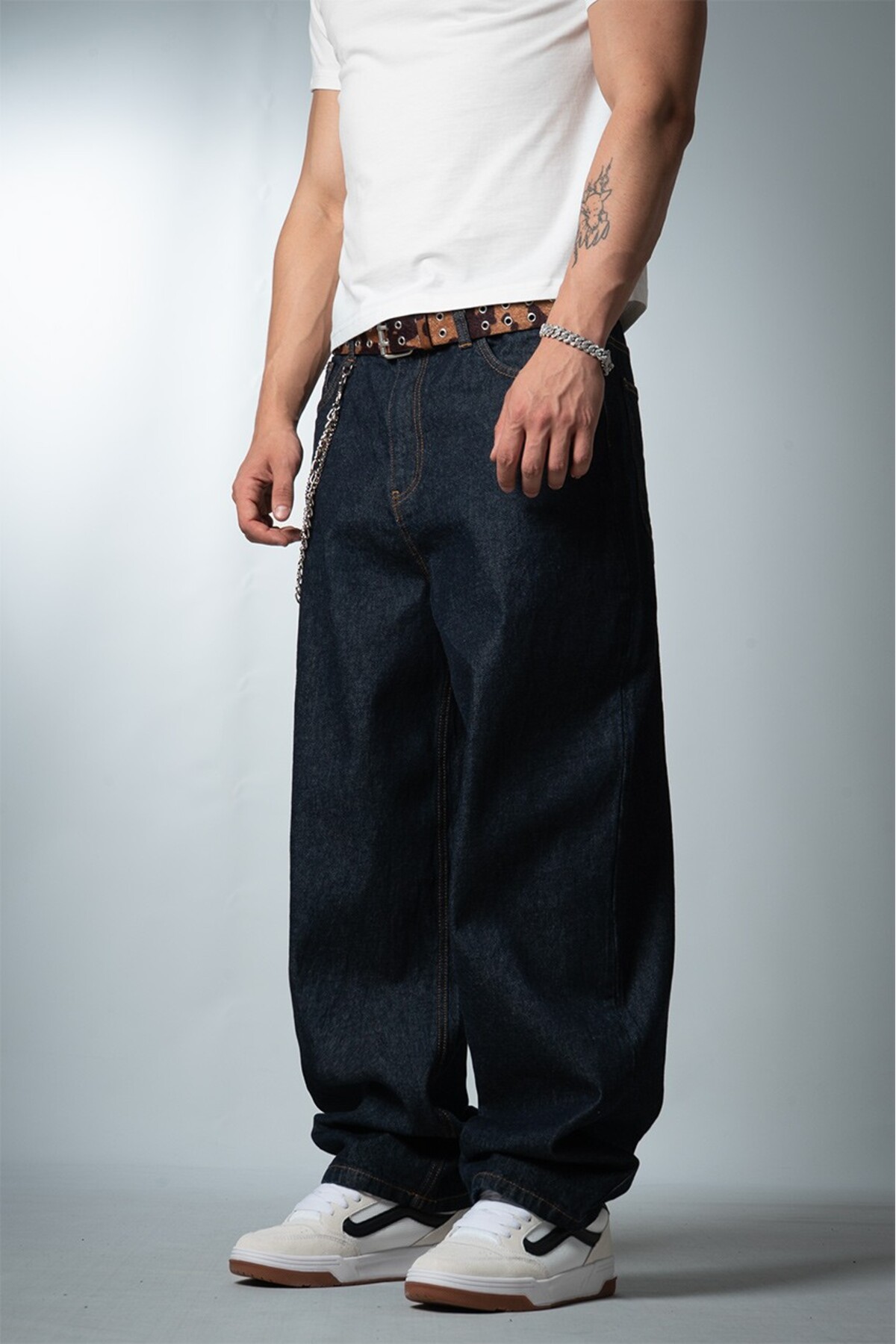 Mass Cut Super Baggy Erkek Jean Pantolon — رنگارنگ CR1012LCSR — تصویر 3 از 8